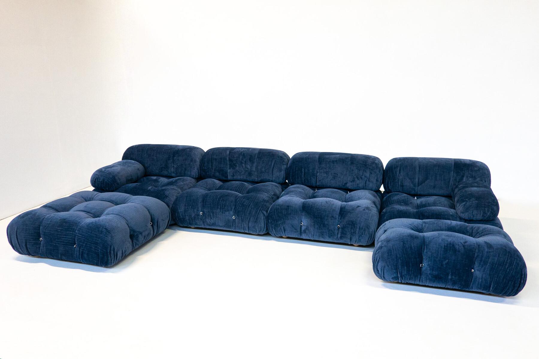 Velvet Mid-Century Modern Camaleonda Sofa by Mario Bellini for B&B Italia
