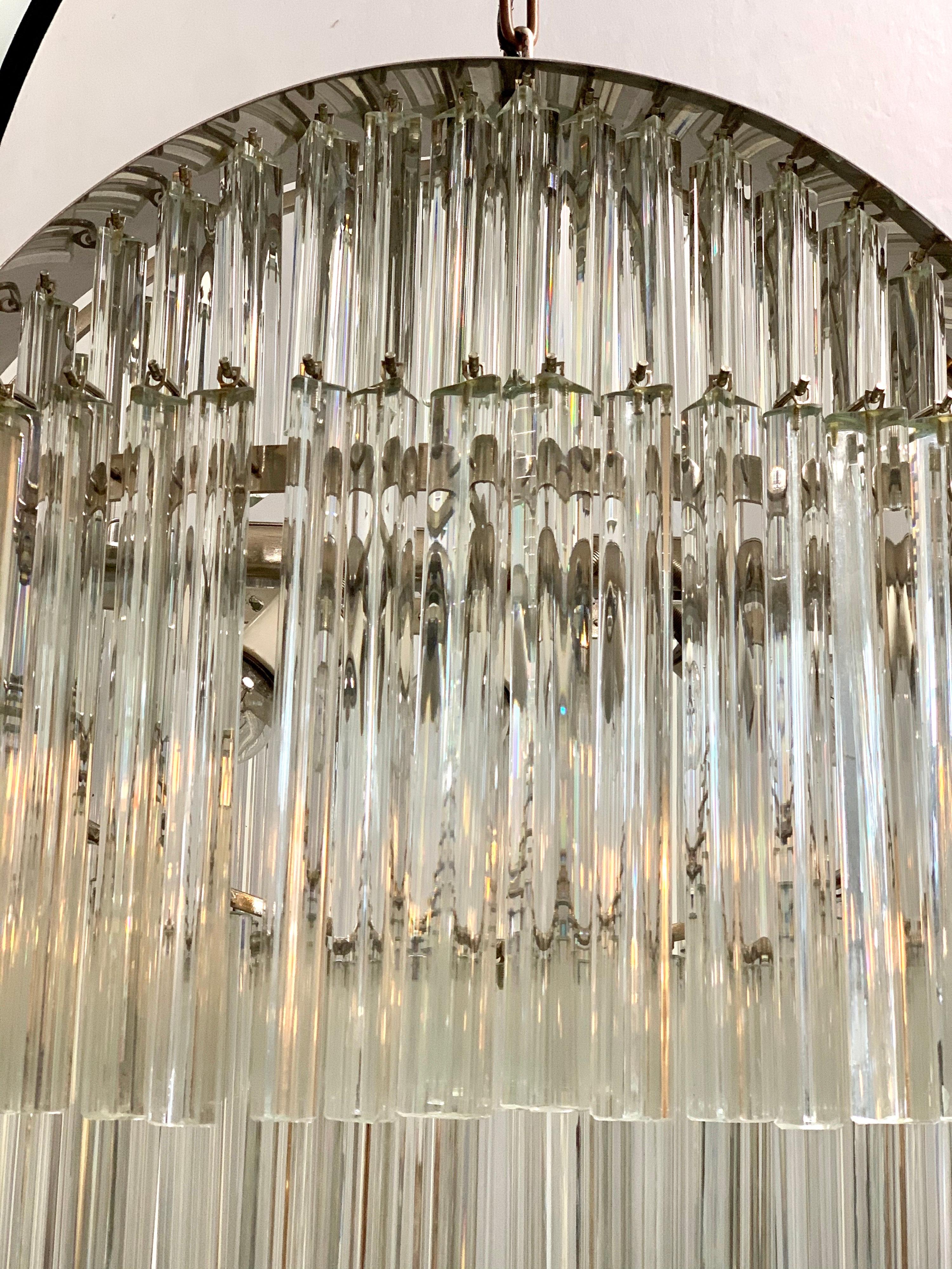 Mid-Century Modern Camer Glass Circular Shaped Chandelier For Sale 2