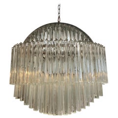 Vintage Mid-Century Modern Camer Glass Circular Shaped Chandelier