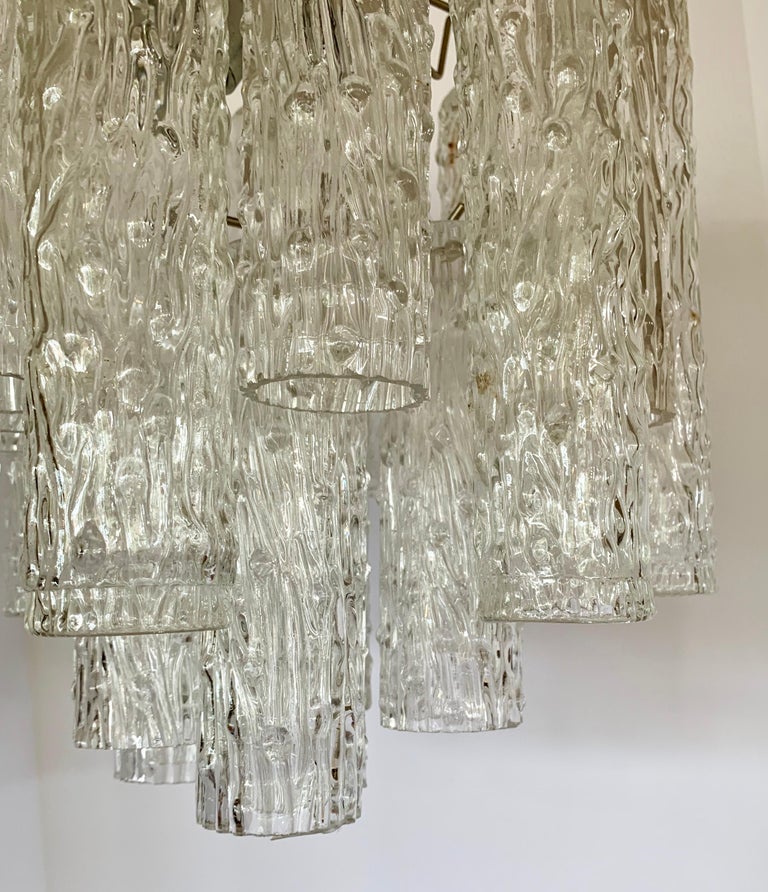 Mid Century Modern Camer Glass Venini Tubular Chandelier For Sale At 1stdibs