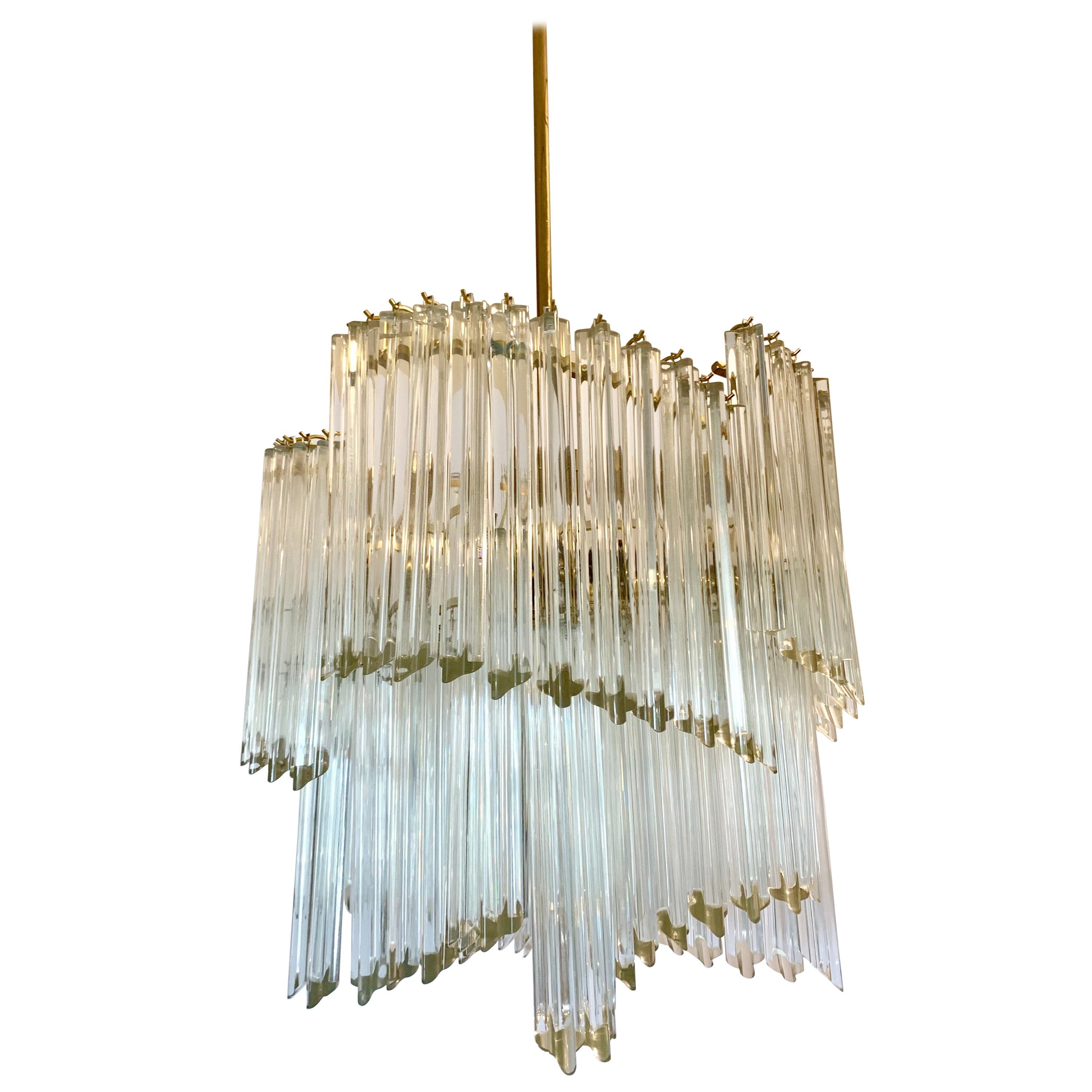 mid century glass chandelier