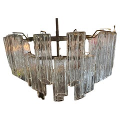Mid Century Modern Camer Sculptural Murano Tronchi Kronleuchter w 24 Prismen Italien