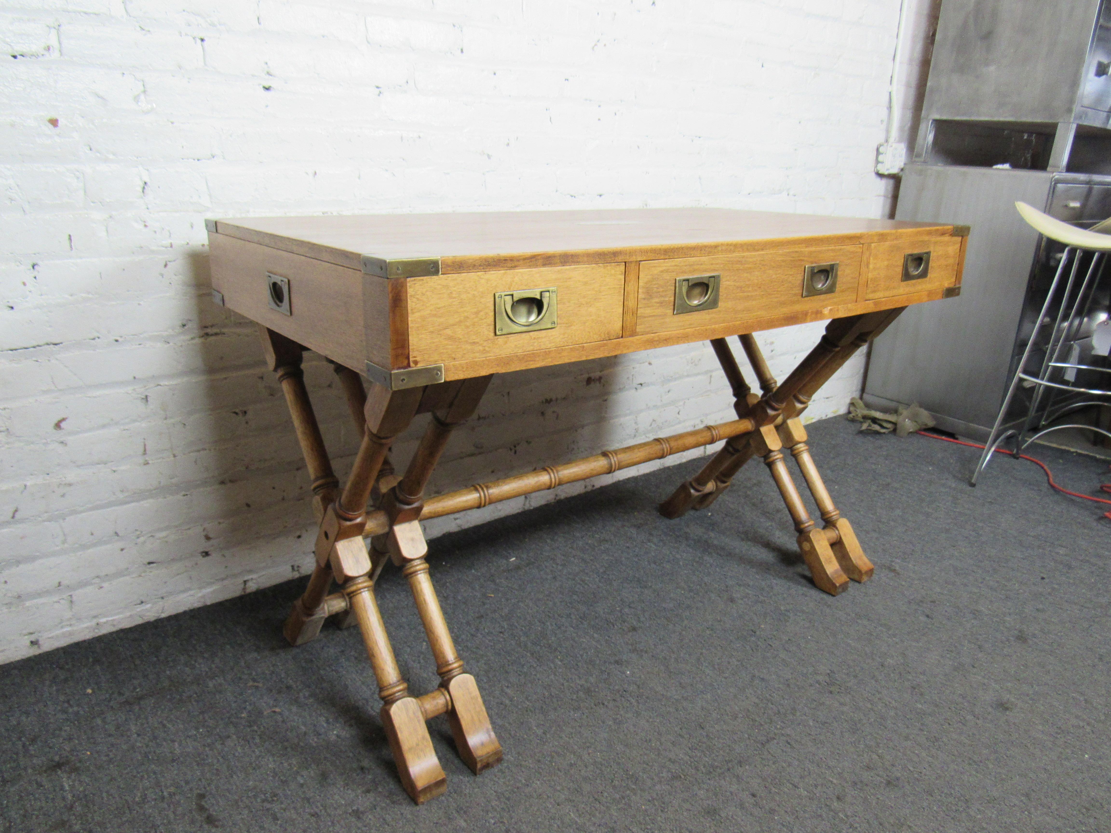 Mid-Century Modern Campaign Desk In Good Condition In Brooklyn, NY