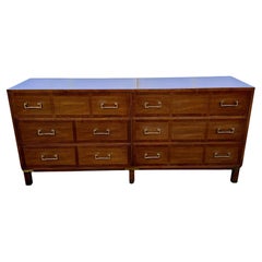 Vintage Mid-Century Modern Campaign Six Drawer Dresser by Sligh Furniture