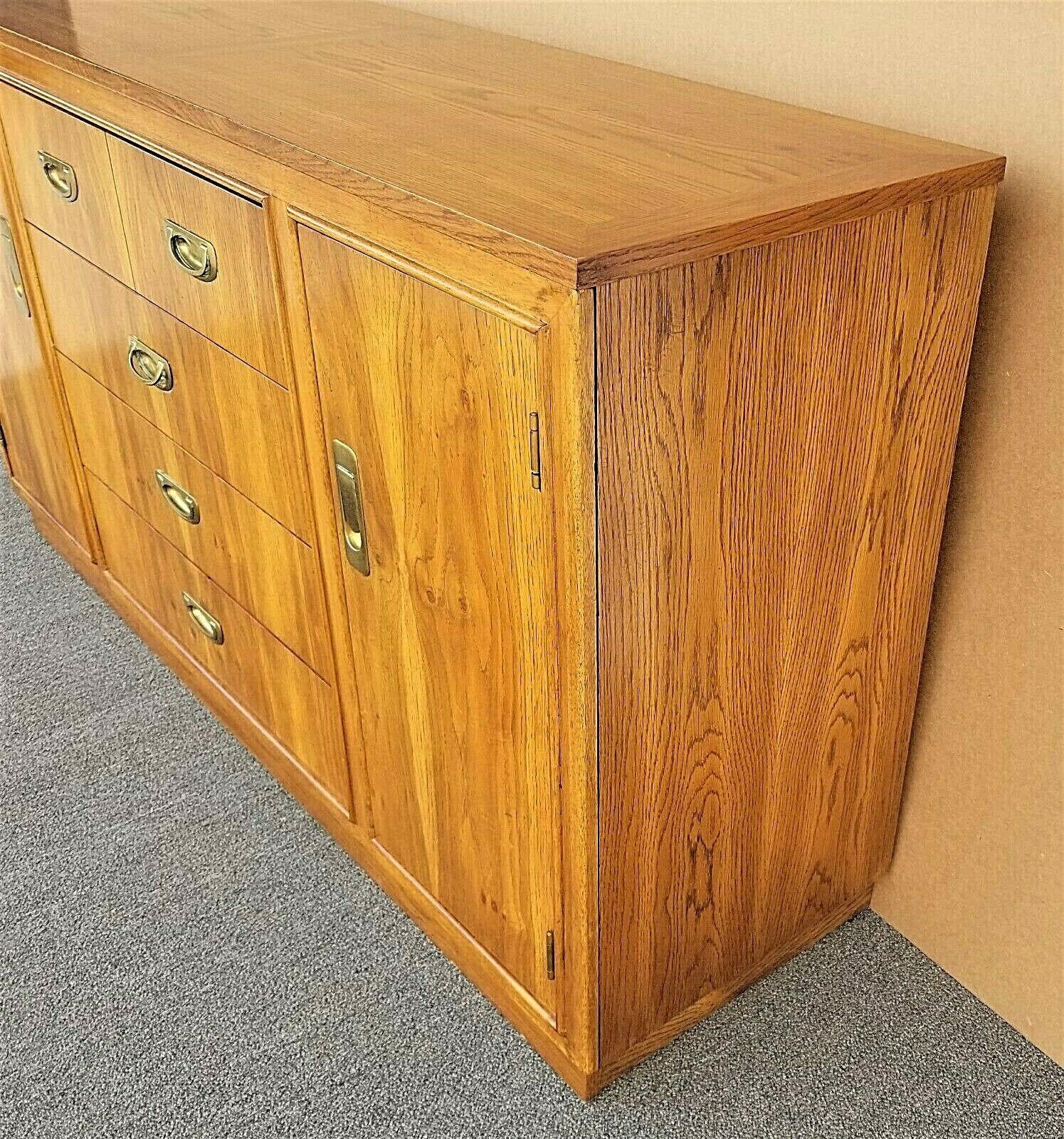 Mid-Century Modern Campaign Style Dry Bar Buffet Sideboard In Good Condition In Lake Worth, FL