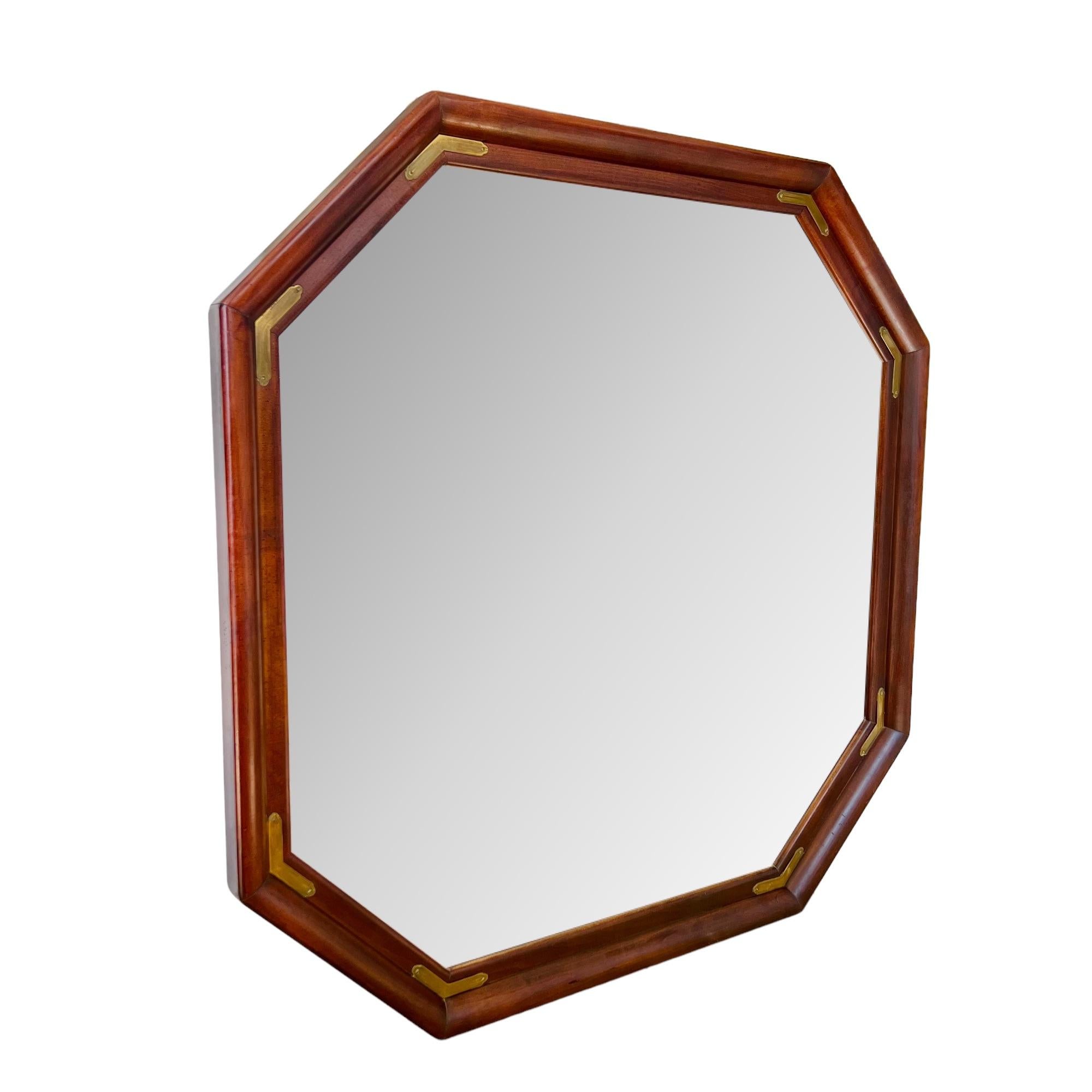 octagon wood mirror