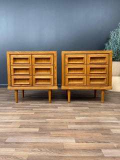 Mid-Century Modern “Campatica” Brutalist Night Stands by Drexel