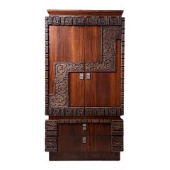 Mid-Century Modern Canadian Brutalist Vintage Armoire c. 1970s