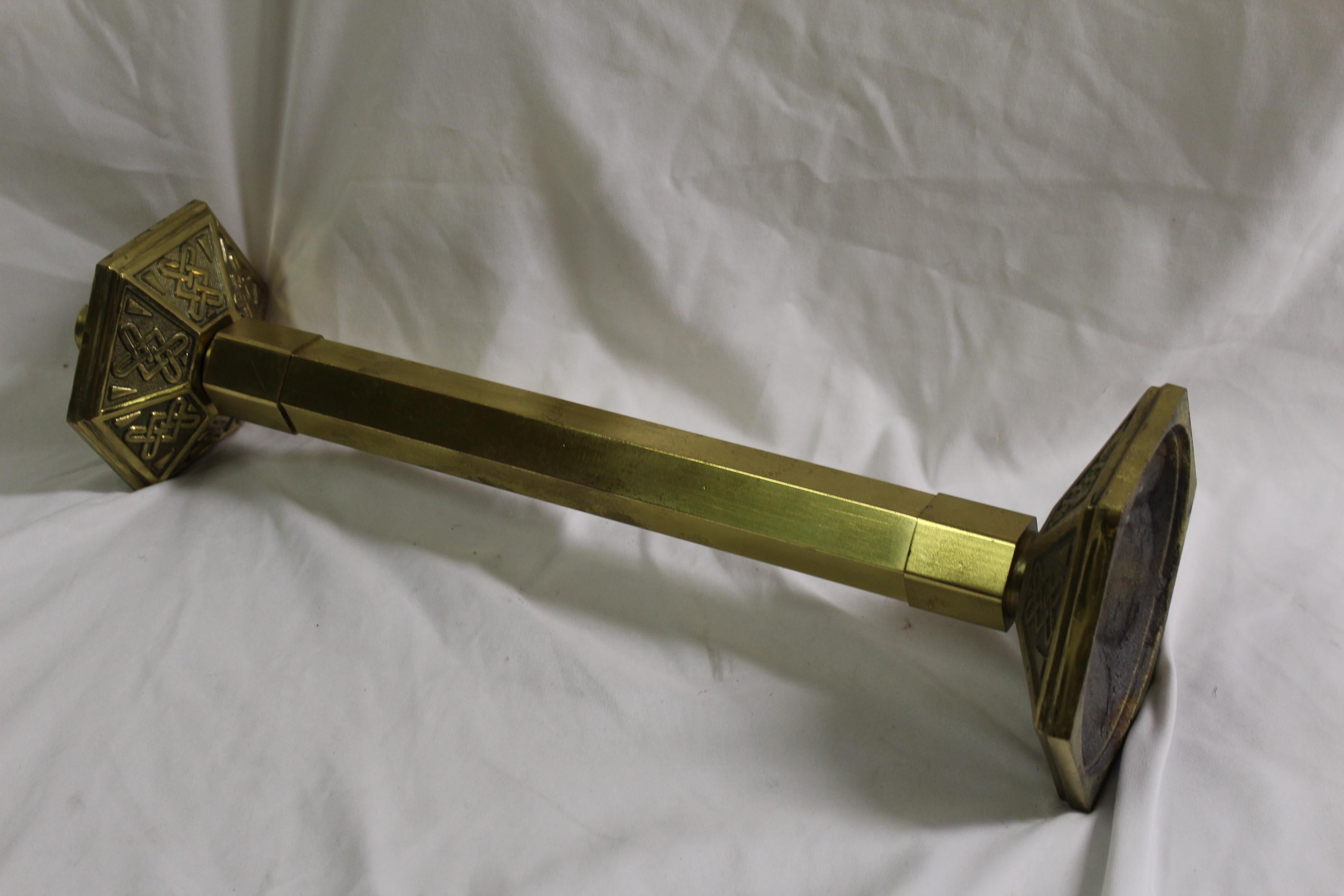 Mid Century /Modern Candle Stick, Solid Brass Single In Good Condition In Los Angeles, CA