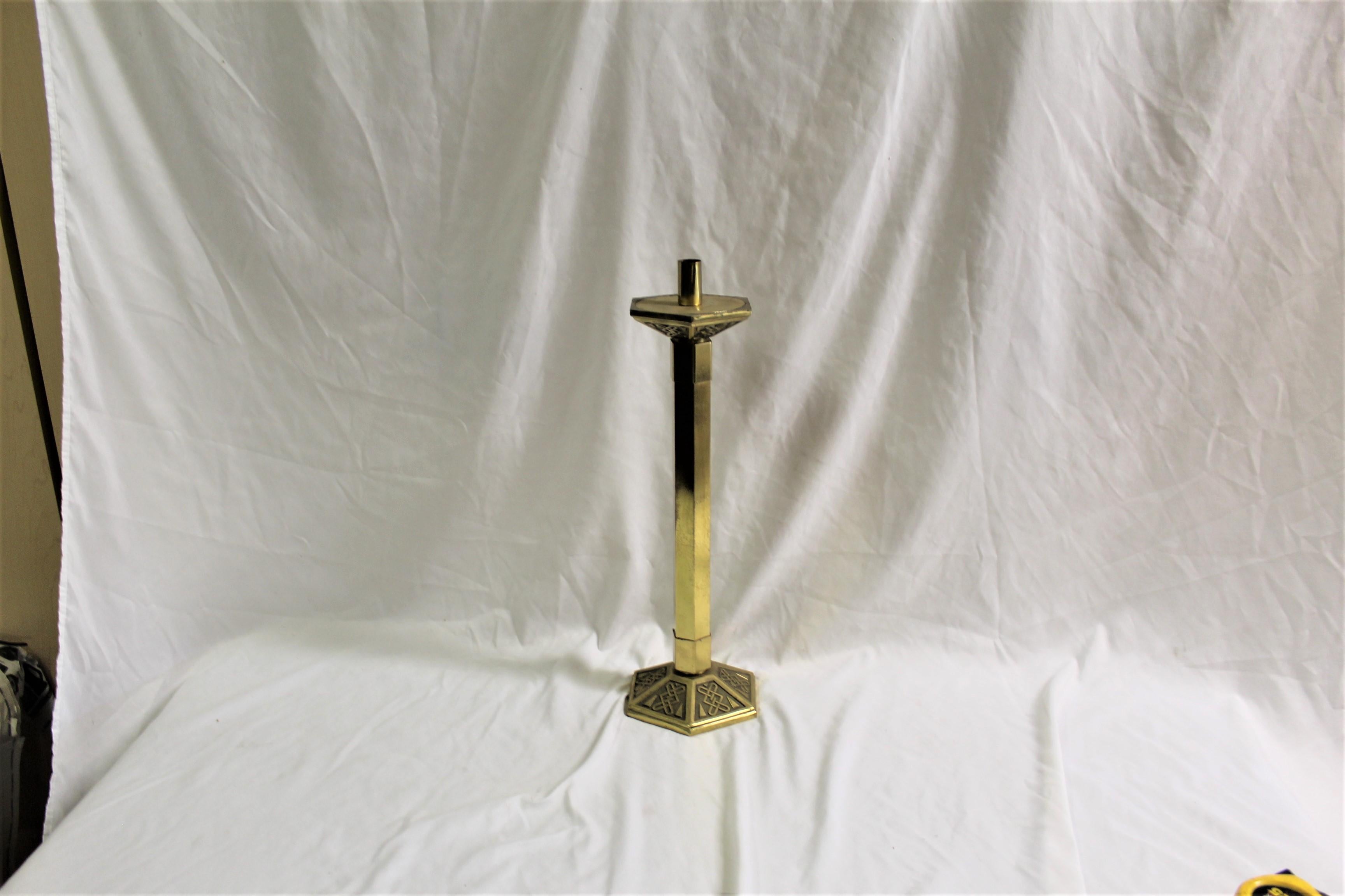 Mid Century /Modern Candle Stick, Solid Brass Single 3