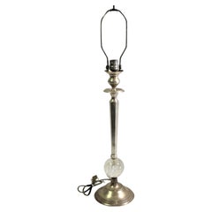 Vintage Mid Century/Modern Candlestick Lamp, Rock Crystal Sphere
