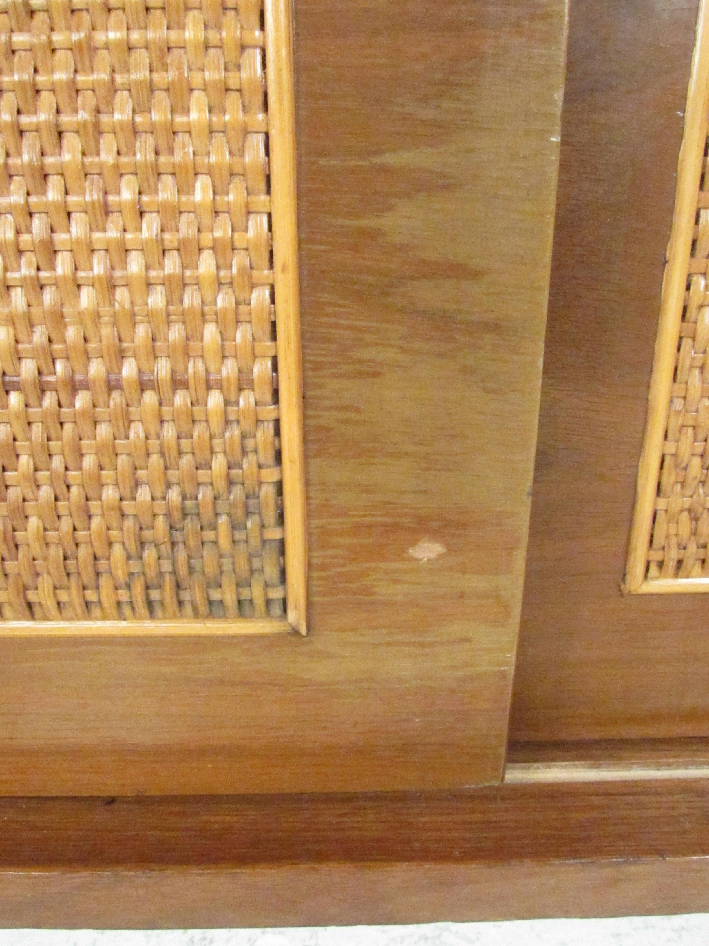 Mid-Century Modern Cane and Walnut Credenza 15