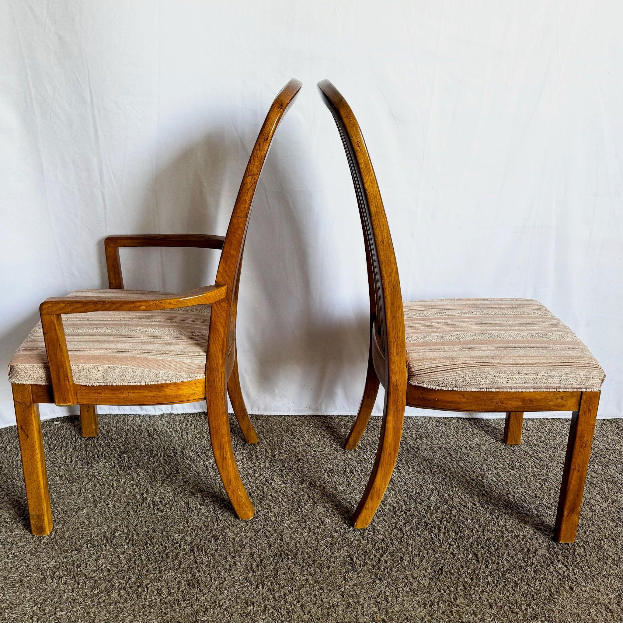 XX secolo Sedie da pranzo con schienale a canne e quercia di Drexel - Set di 6 sedie del Mid Century Modern in vendita