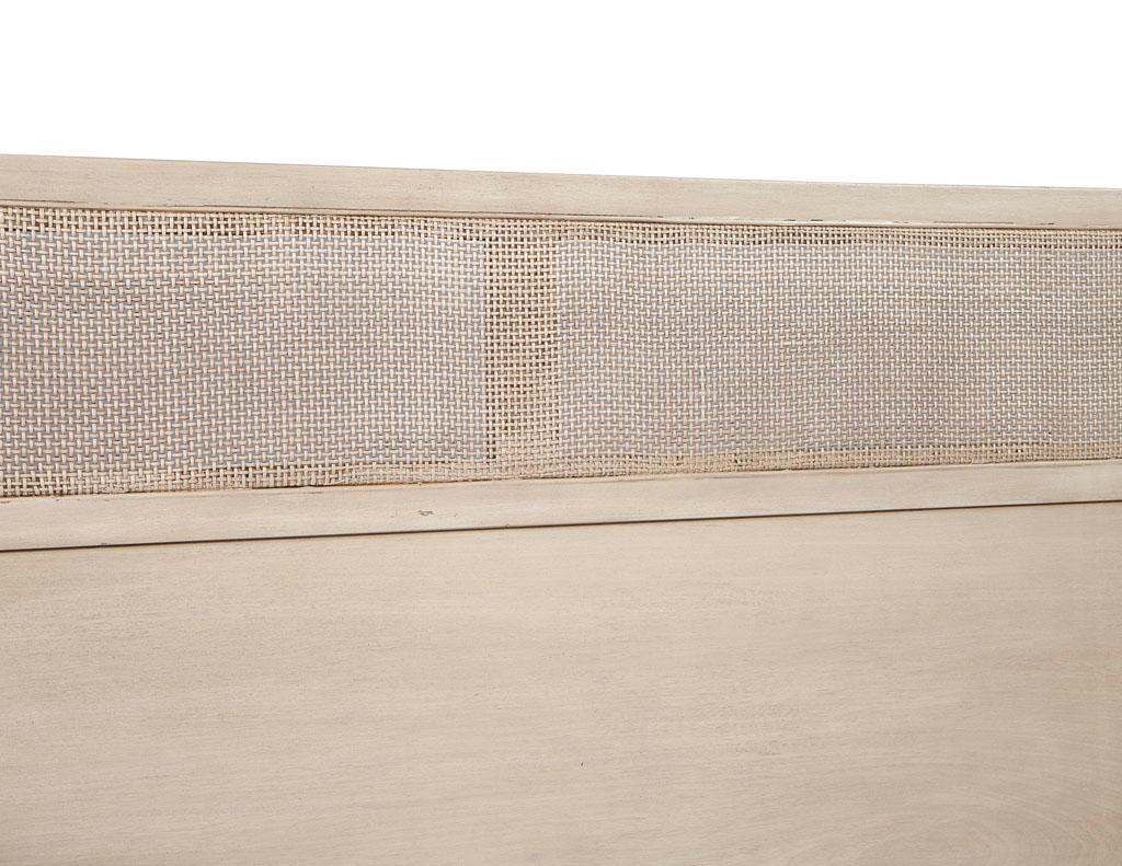 Mid-Century Modern Cane Back Queen Headboard by Weiman in Bleached Washed Finish 13