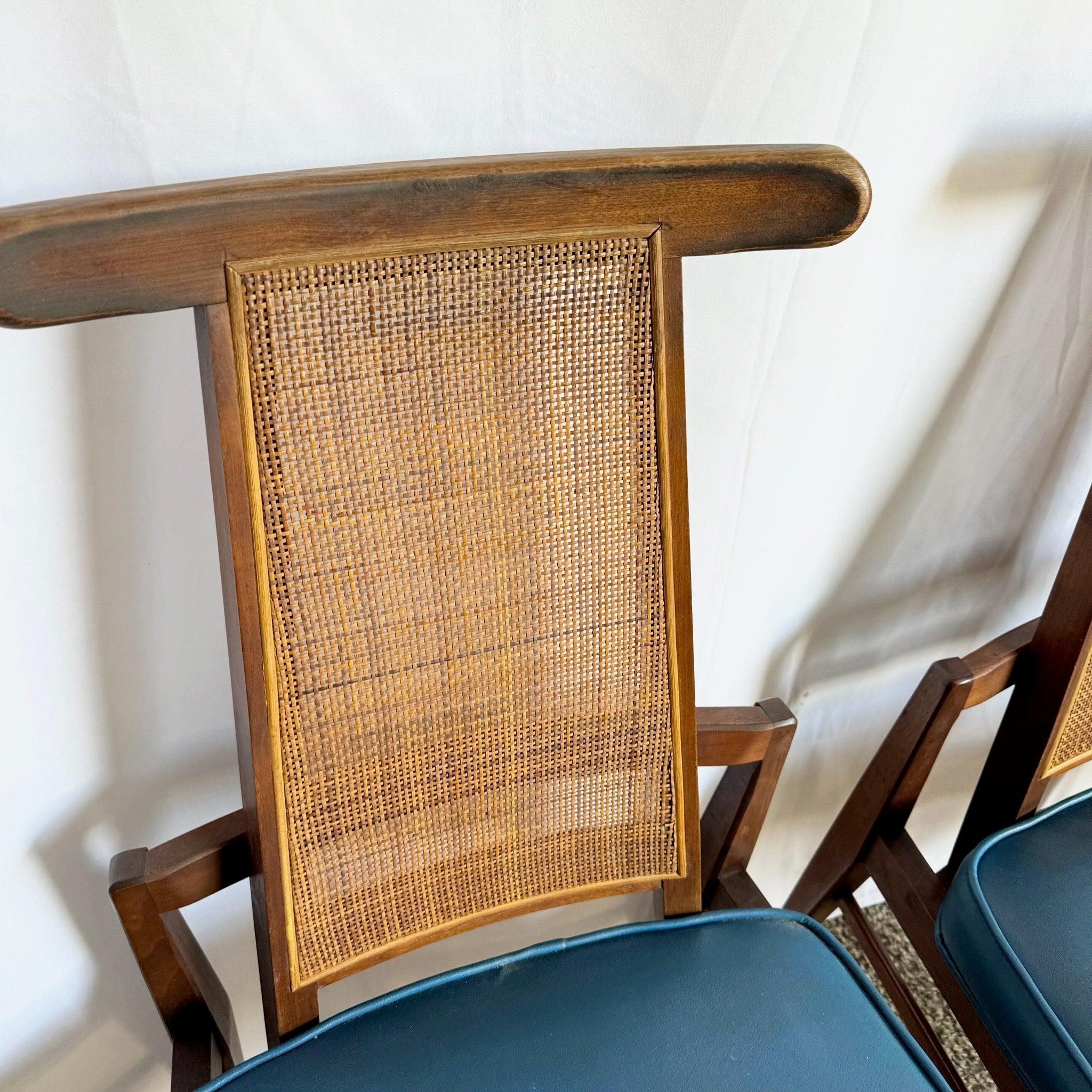 Mid Century Modern Cane Back Wooden Dining Chairs by Foster McDavid - Set of 3 in vendita 2
