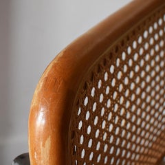 Mid-Century Modern Cane Bentwood Cantilever Dining Chair in the Style of Thonet