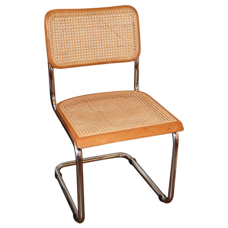 Mid-Century Modern Cane Bentwood Cantilever Dining Chair in the Style of Thonet
