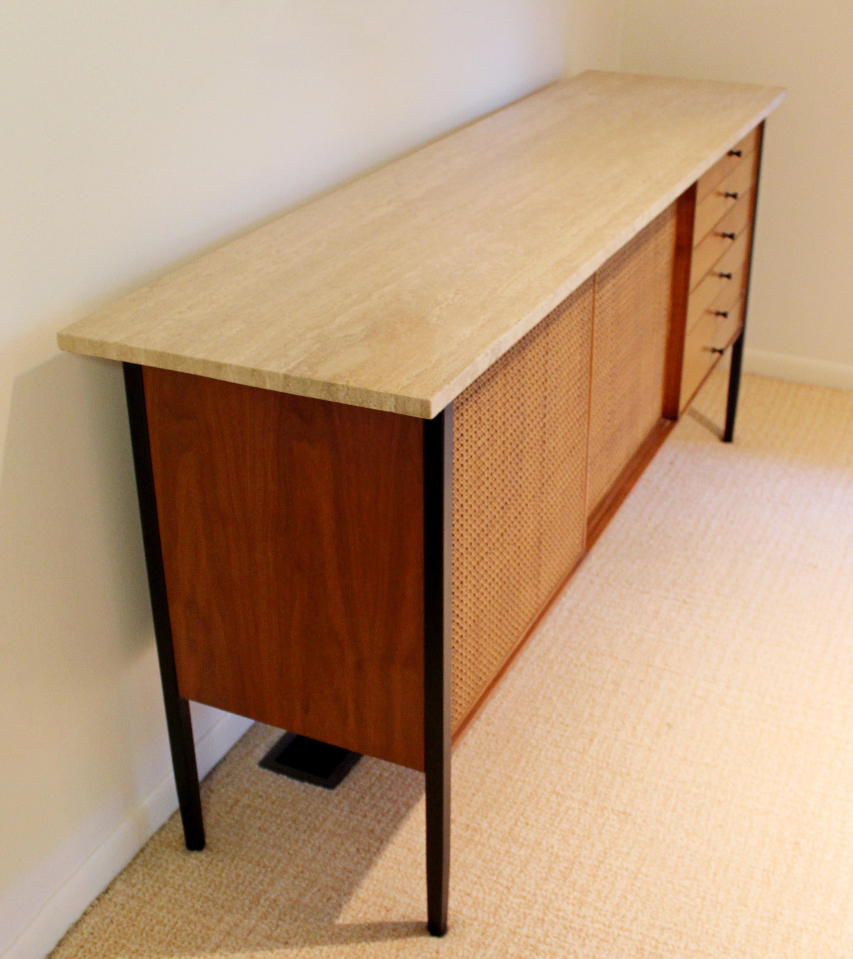 American Mid Century Modern Baughman Arch Gordon Cane Wood Marble Credenza 1960s