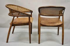Poltroncine in legno curvato in stile James King, stile Mid Century Modern Cane James - una coppia