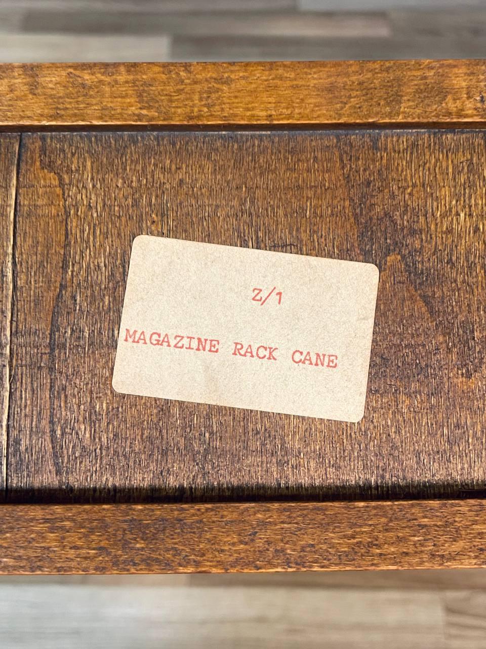 Mid-Century Modern Cane Magazine Rack For Sale 5