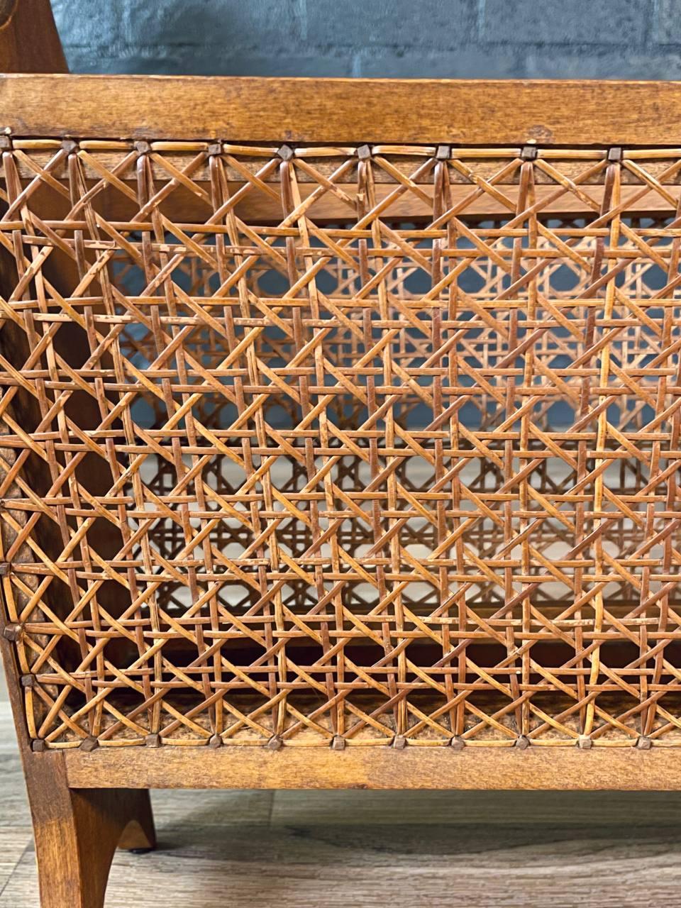 Mid-Century Modern Cane Magazine Rack For Sale 3