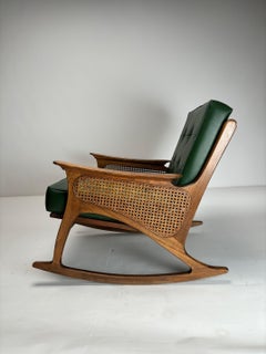 Mid-Century Modern Cane Rocking Chair, 1950s