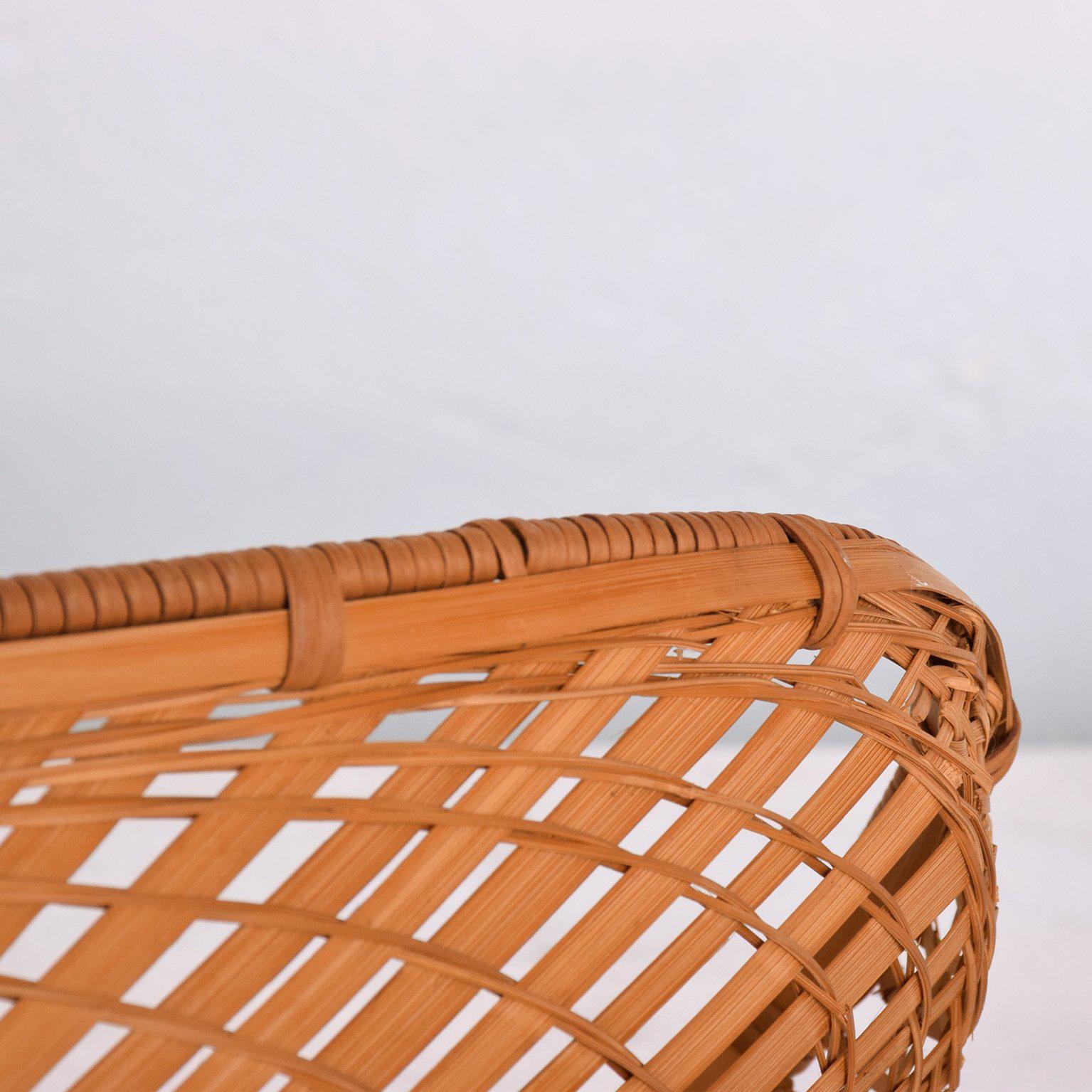 Unknown Mid-Century Modern Cane Weaved Basket