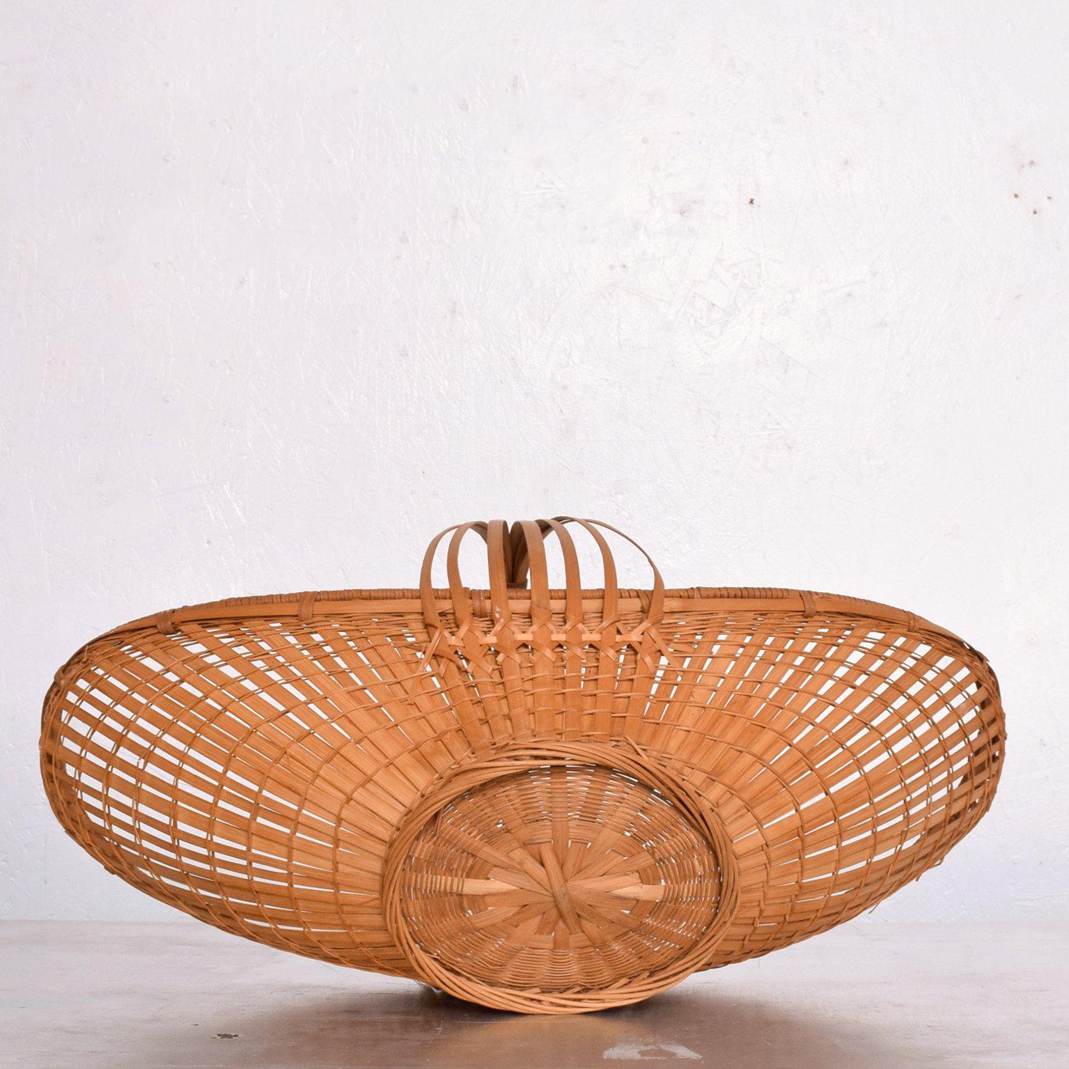 Mid-Century Modern Cane Weaved Basket 1