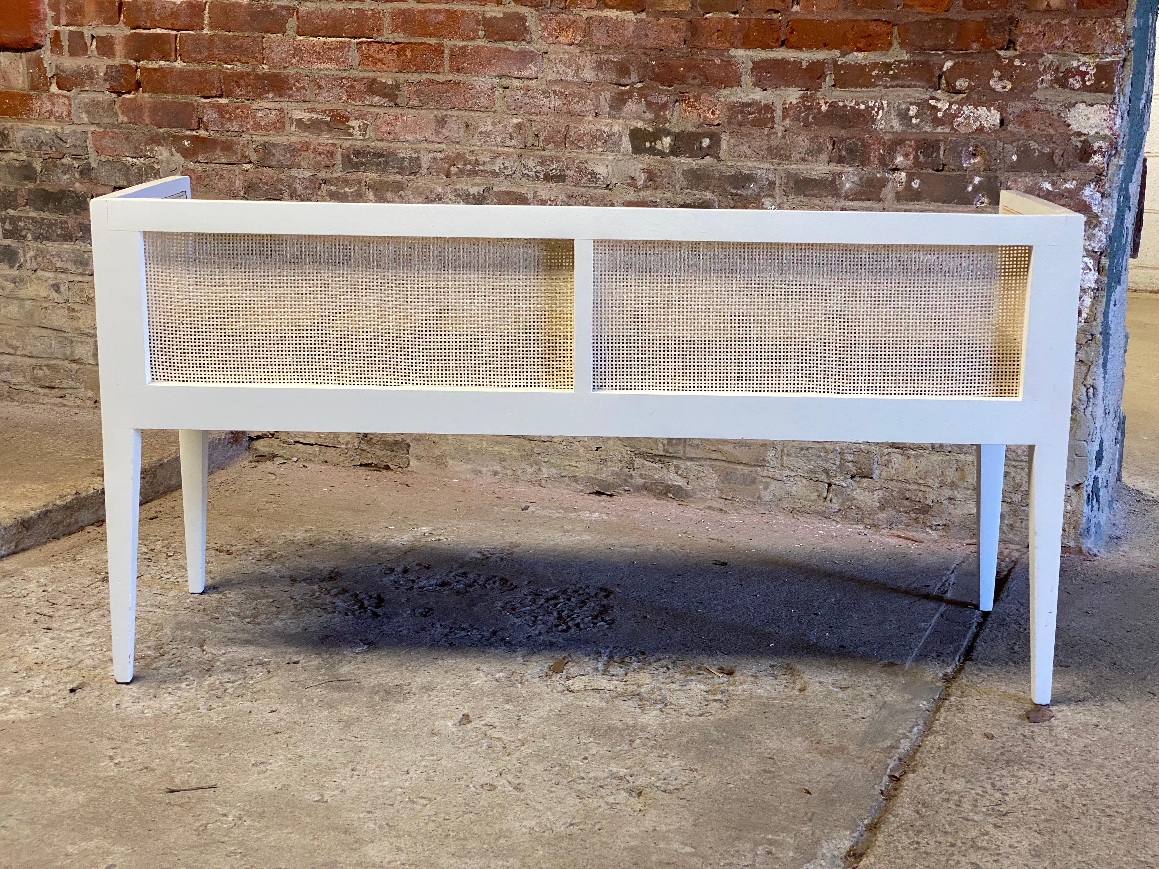 Mid-Century Modern Caned Back Bench 3