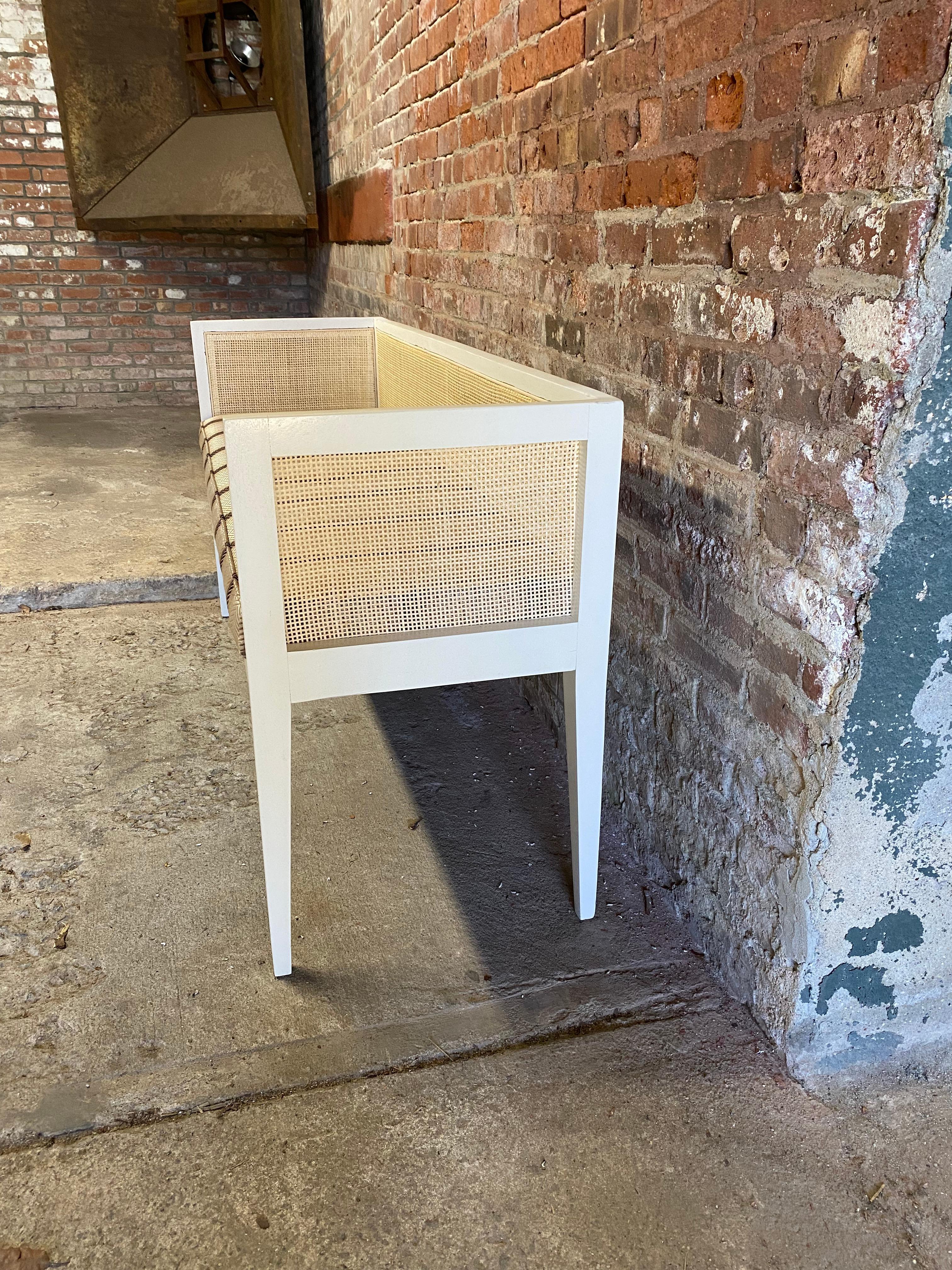Mid-Century Modern Caned Back Bench 1