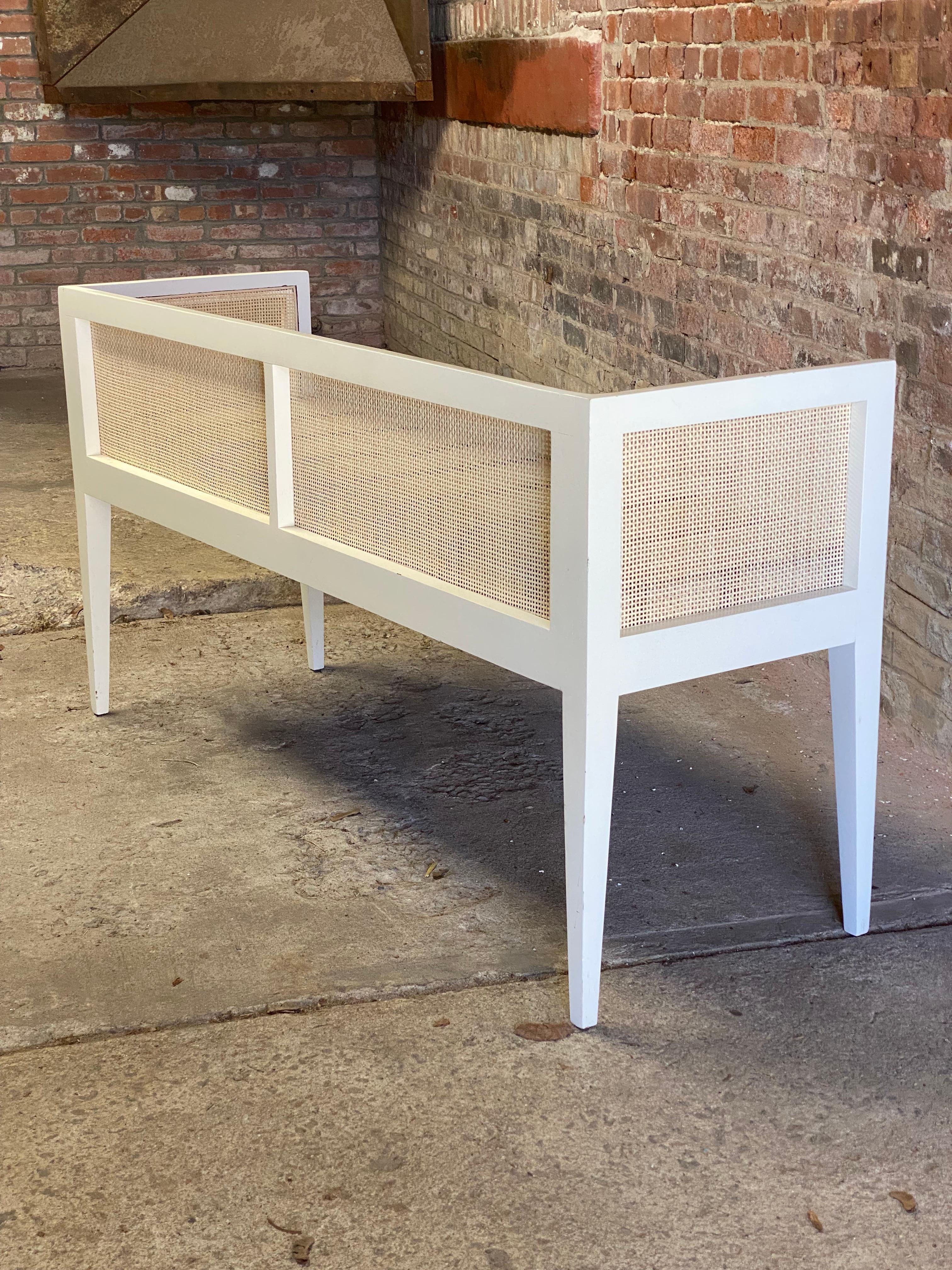 Mid-Century Modern Caned Back Bench 2
