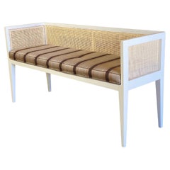 Mid-Century Modern Caned Back Bench