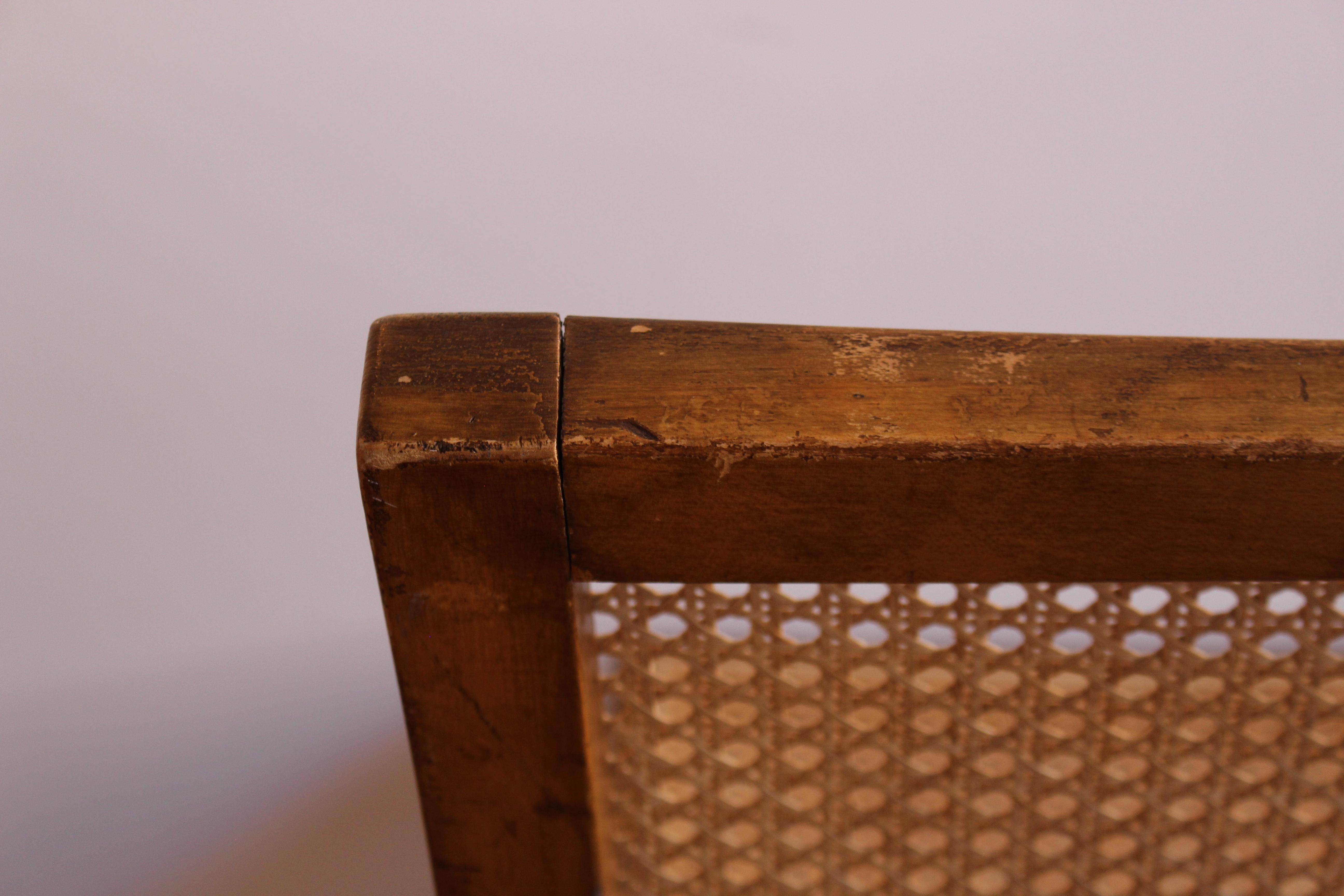Legno Sedia da salotto con canne di metà secolo in vendita