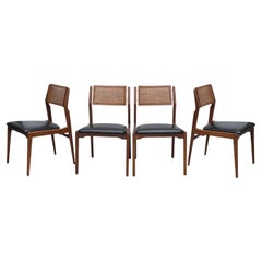 Mid Century Modern Caned Walnut Dining Chairs