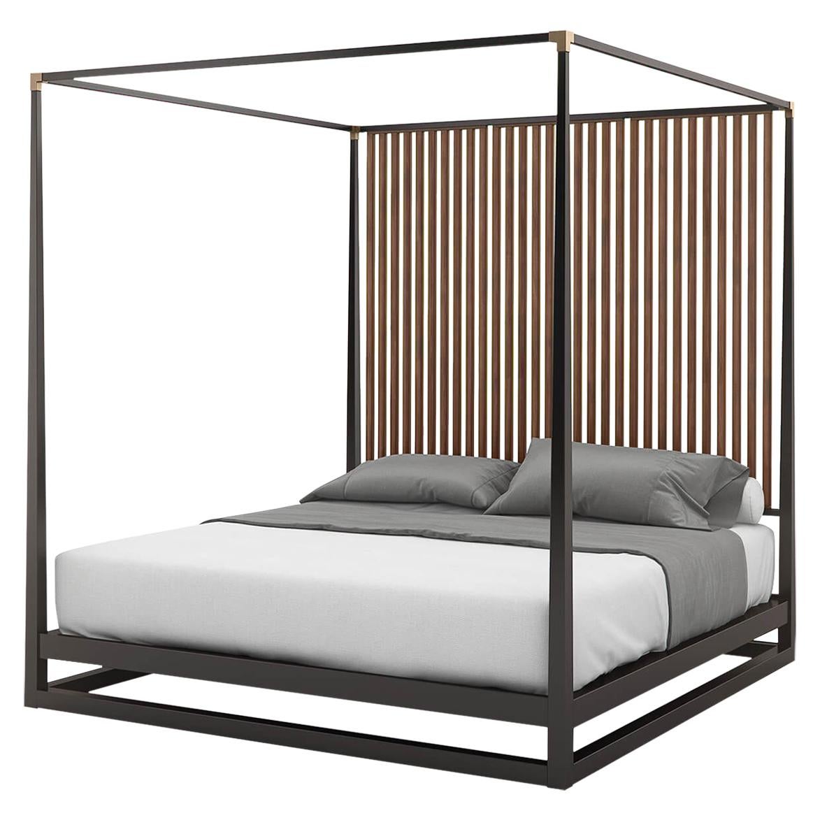 Mid-Century Modern Canopy Bed - US King For Sale