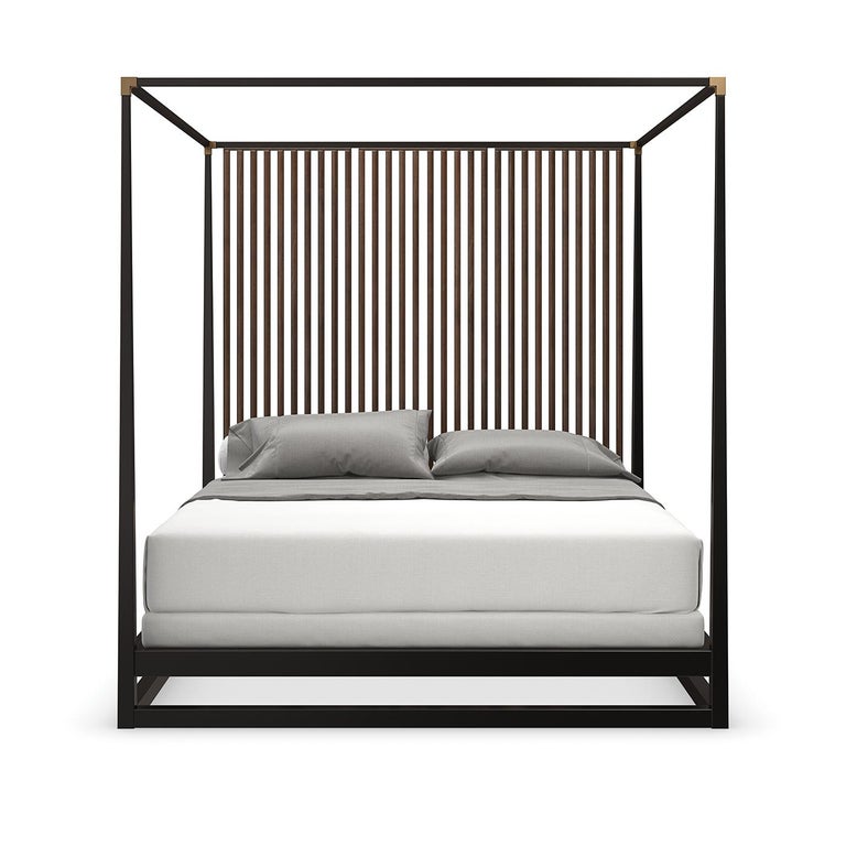 MidCentury Modern Canopy Bed, Queen For Sale at 1stDibs