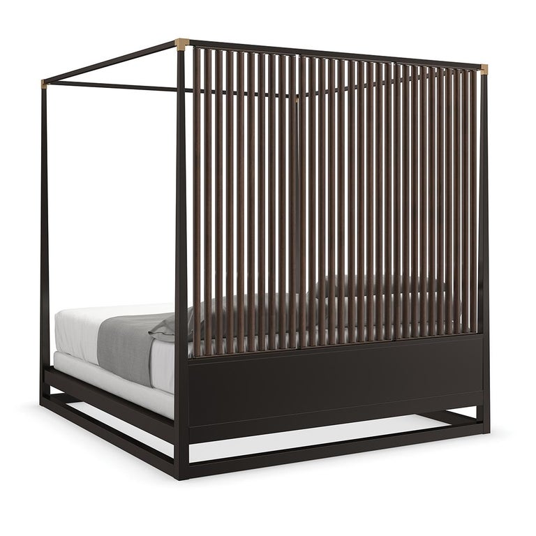MidCentury Modern Canopy Bed, Queen For Sale at 1stDibs