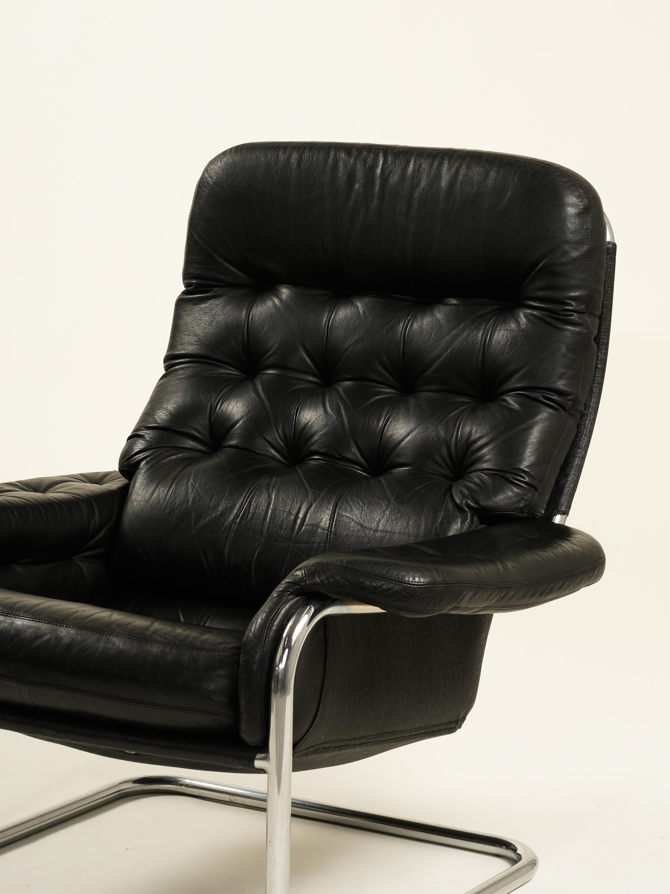 Swedish Mid-Century Modern Cantilever Lounge Chair 'Sesam' by Sam Larsson for Dux, 1970s