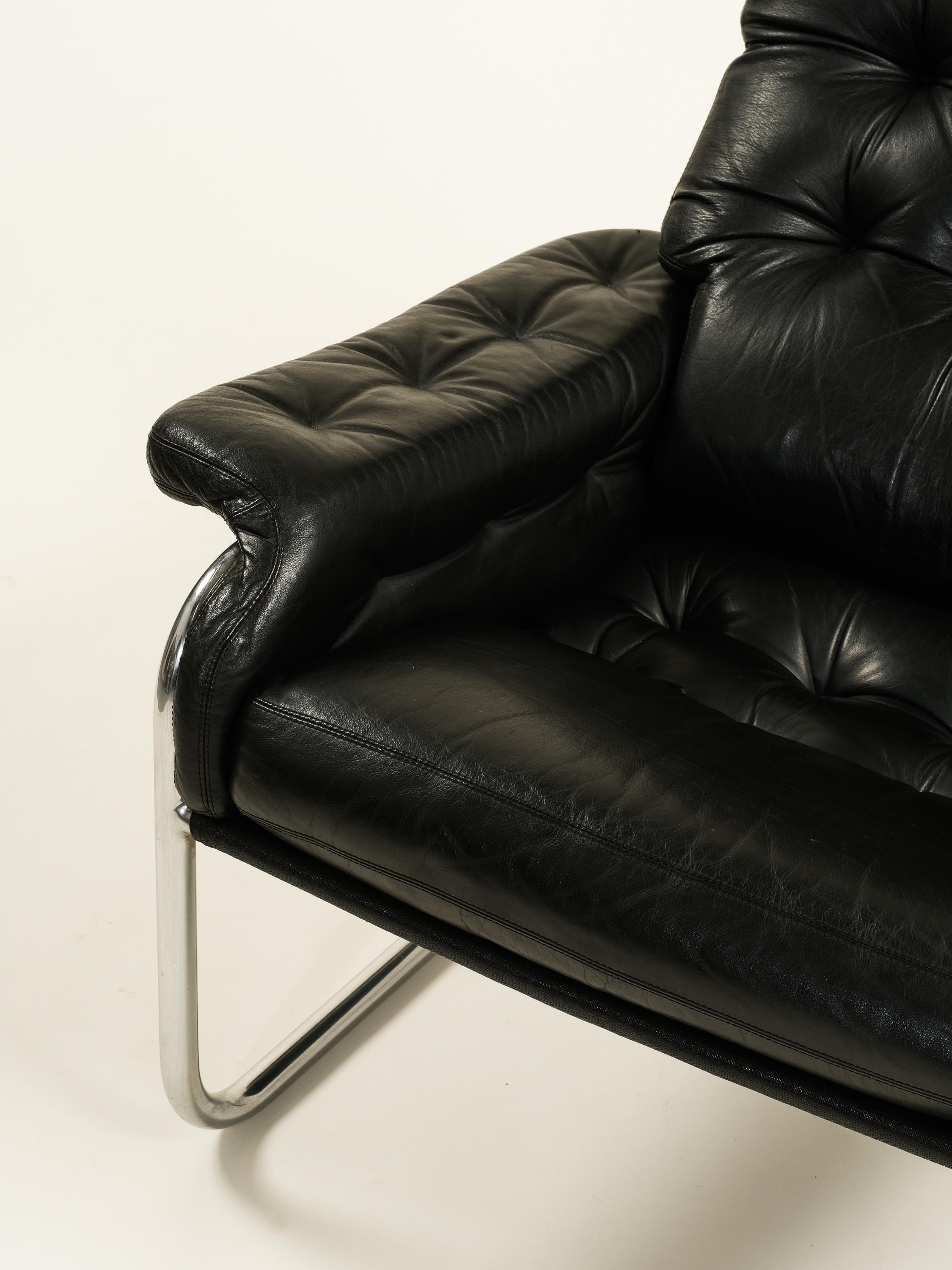Mid-Century Modern Cantilever Lounge Chair 'Sesam' by Sam Larsson for Dux, 1970s In Good Condition In Karis, Nyland
