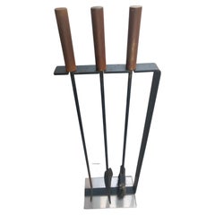 Mid-Century Modern Cantilevered Fireplace Tool Set