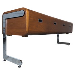 Mid Century Modern Cantilevered Walnut Credenza by Glenn of California, c1960s