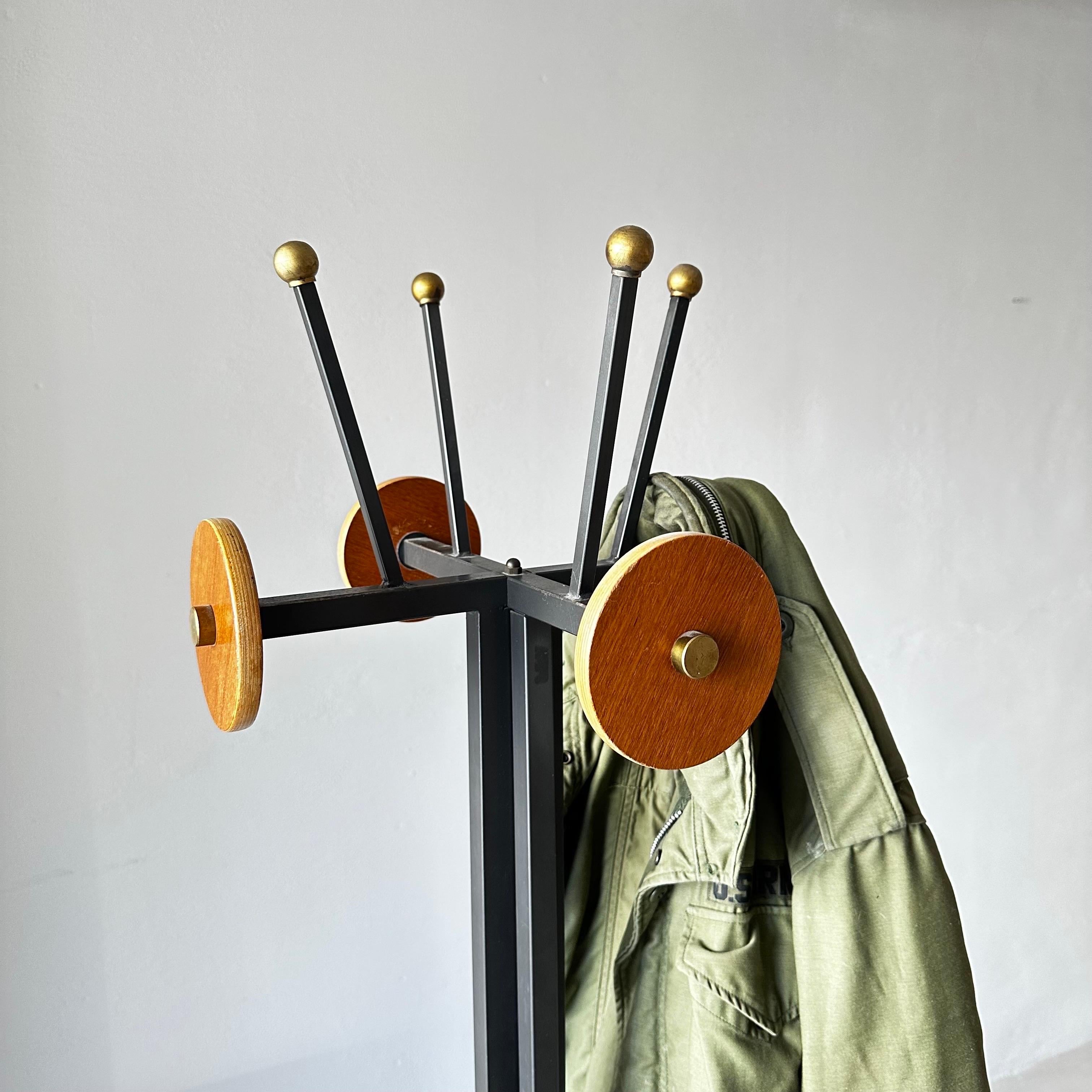 Mid-20th Century Mid-Century Modern Carl Auböck Inspired Standing Coat Rack, Italy 1960s For Sale