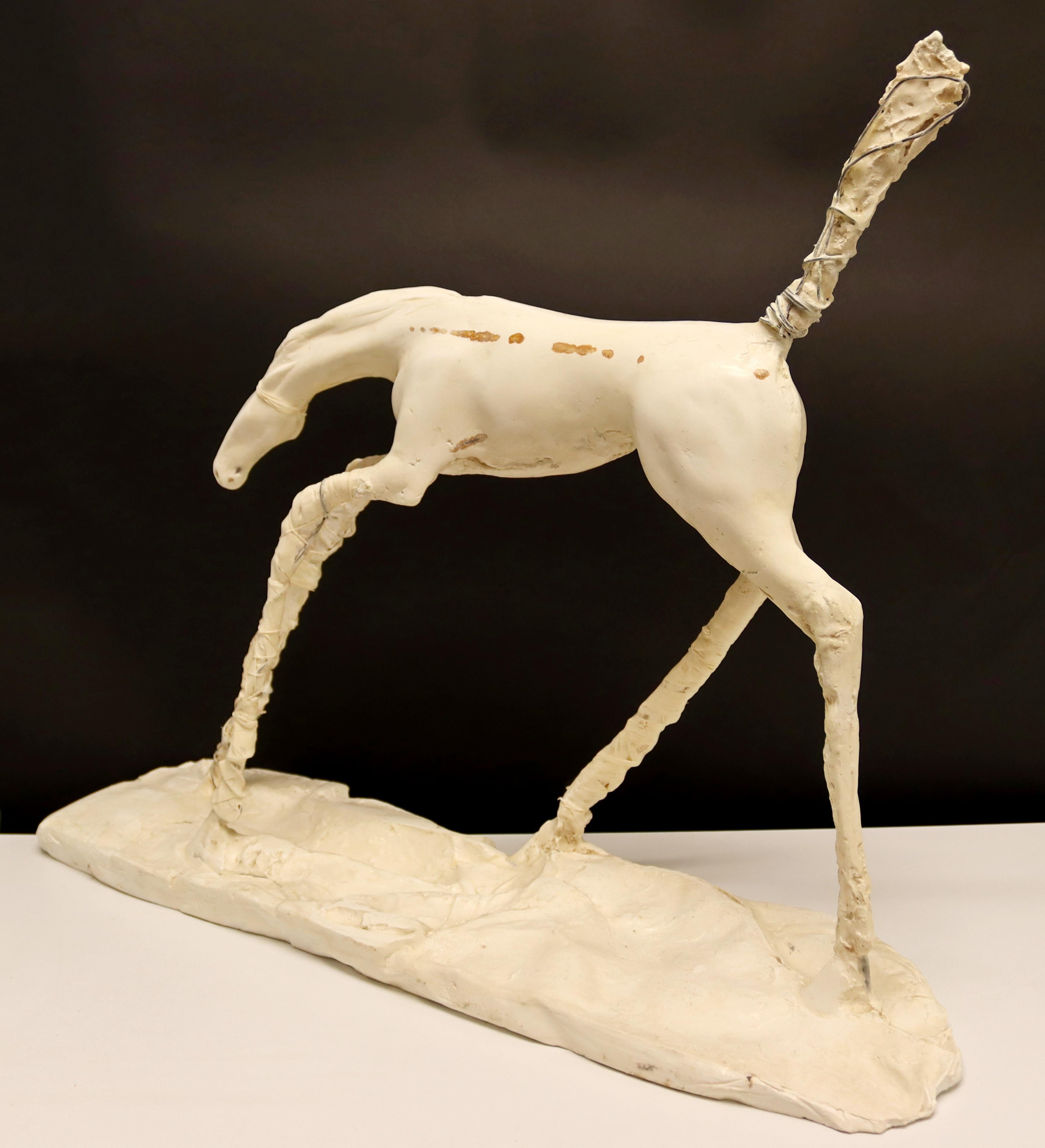 Mid-Century Modern Carl Dahl Signed Early Plaster Horse Table Sculpture, 1970s 6