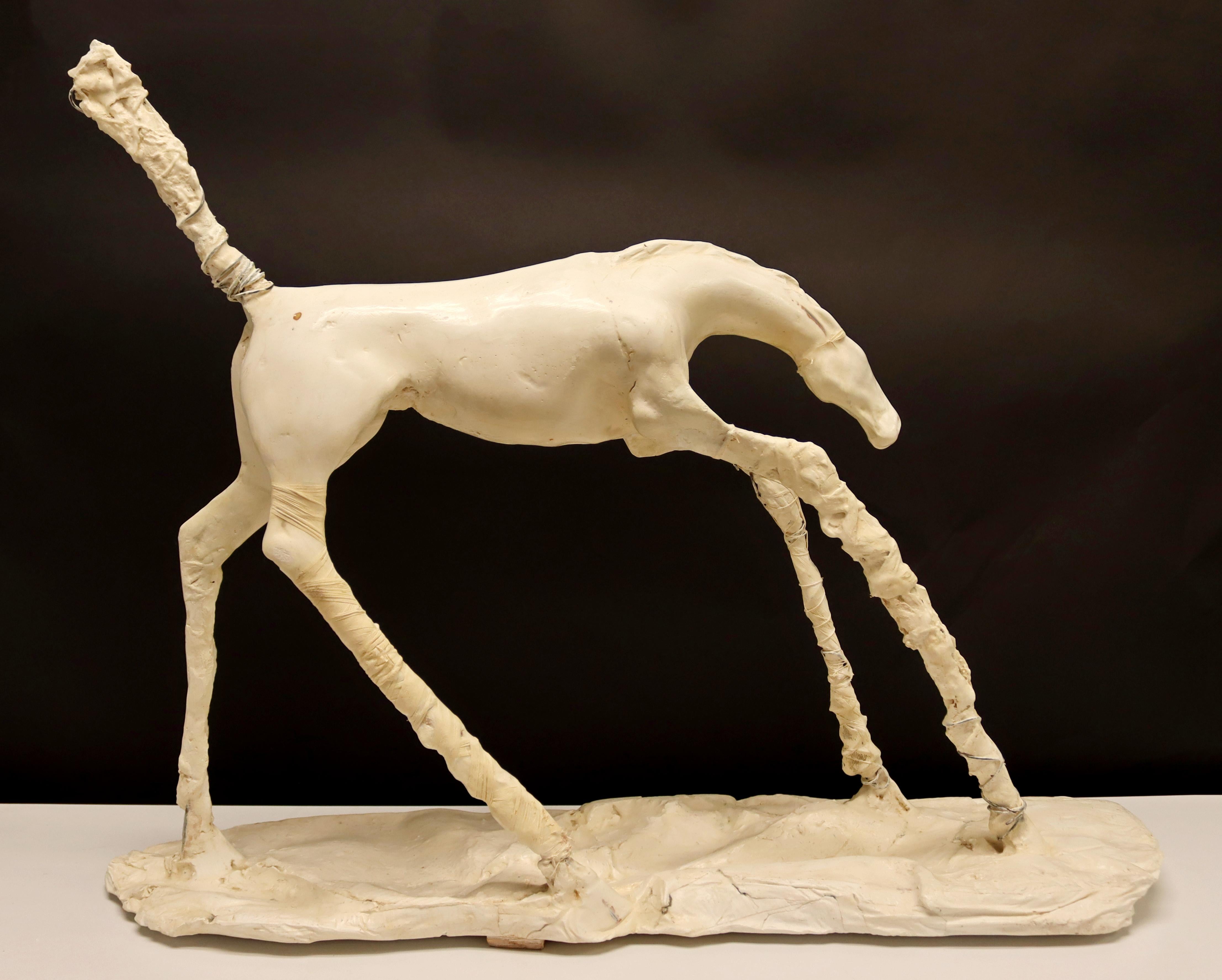 Mid-Century Modern Carl Dahl Signed Early Plaster Horse Table Sculpture, 1970s 3