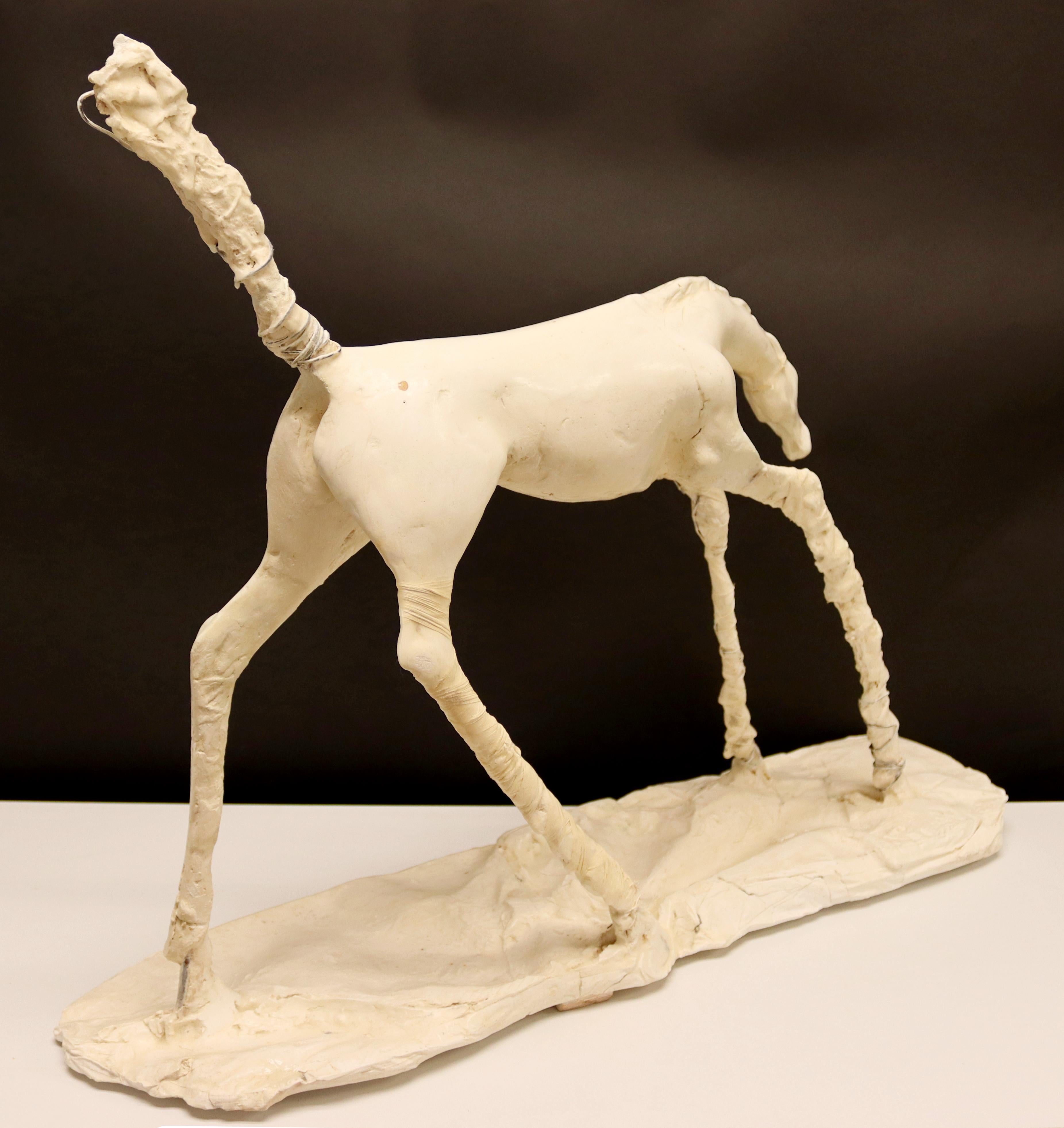 Mid-Century Modern Carl Dahl Signed Early Plaster Horse Table Sculpture, 1970s 4