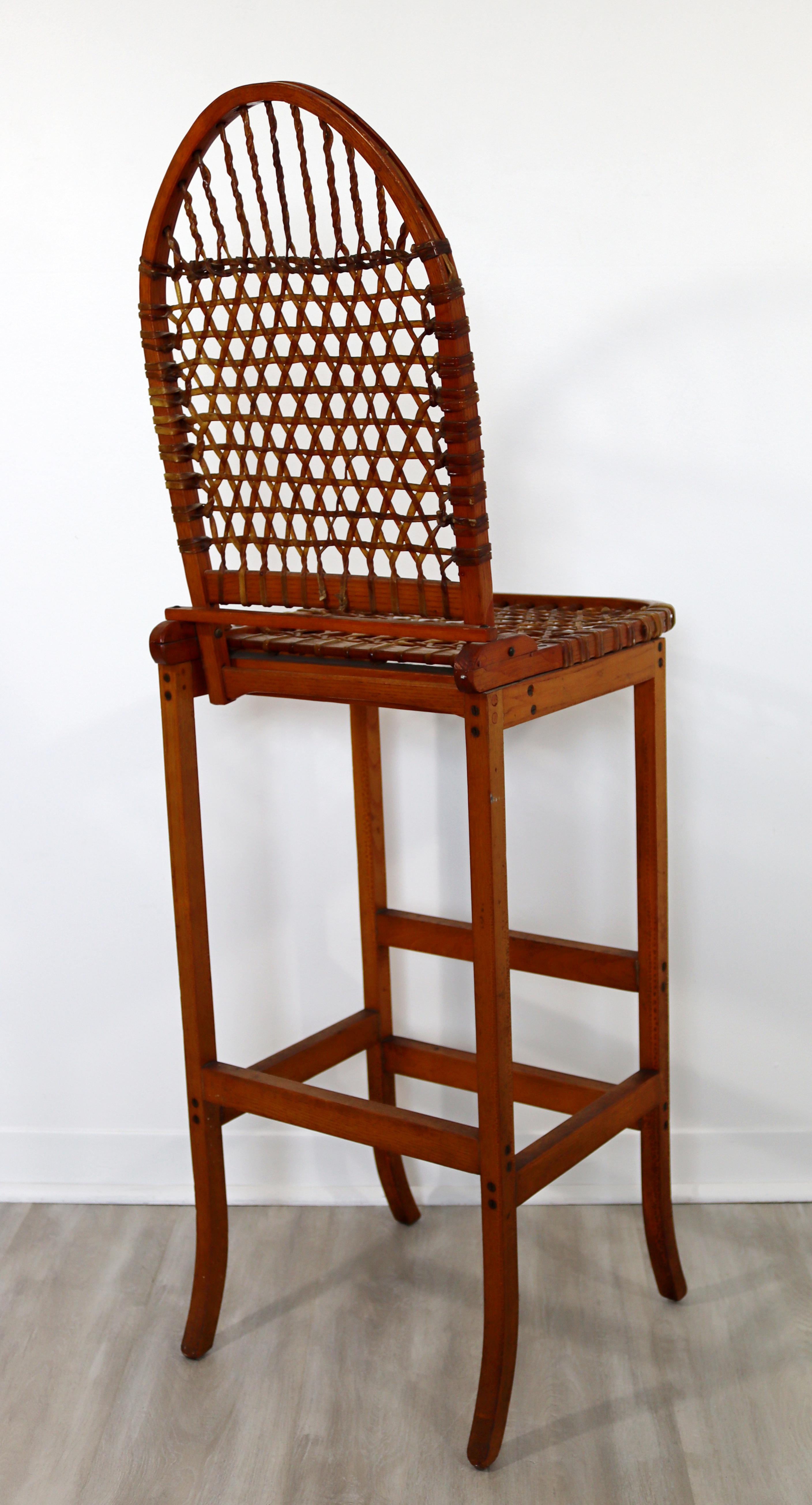 Milieu du XXe siècle Tabouret de bar Sno Shu moderne du milieu du siècle dernier de Carl Koch pour Vermont Tubbs en cuir brut des années 1950 en vente