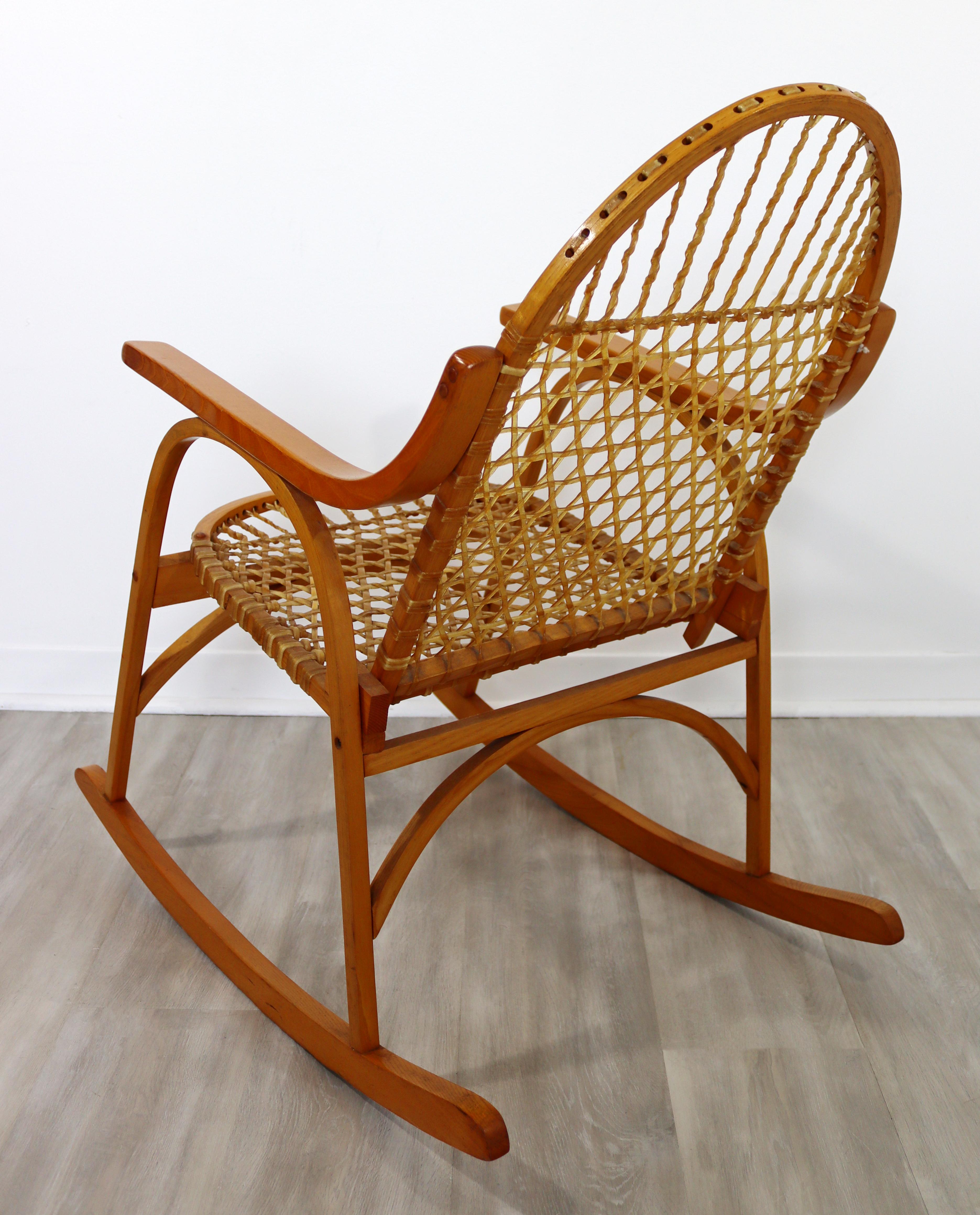 Mid-Century Modern Mid Century Modern Carl Koch for Vermont Tubbs Sno Shu Rocking Chair Rawhide 50s