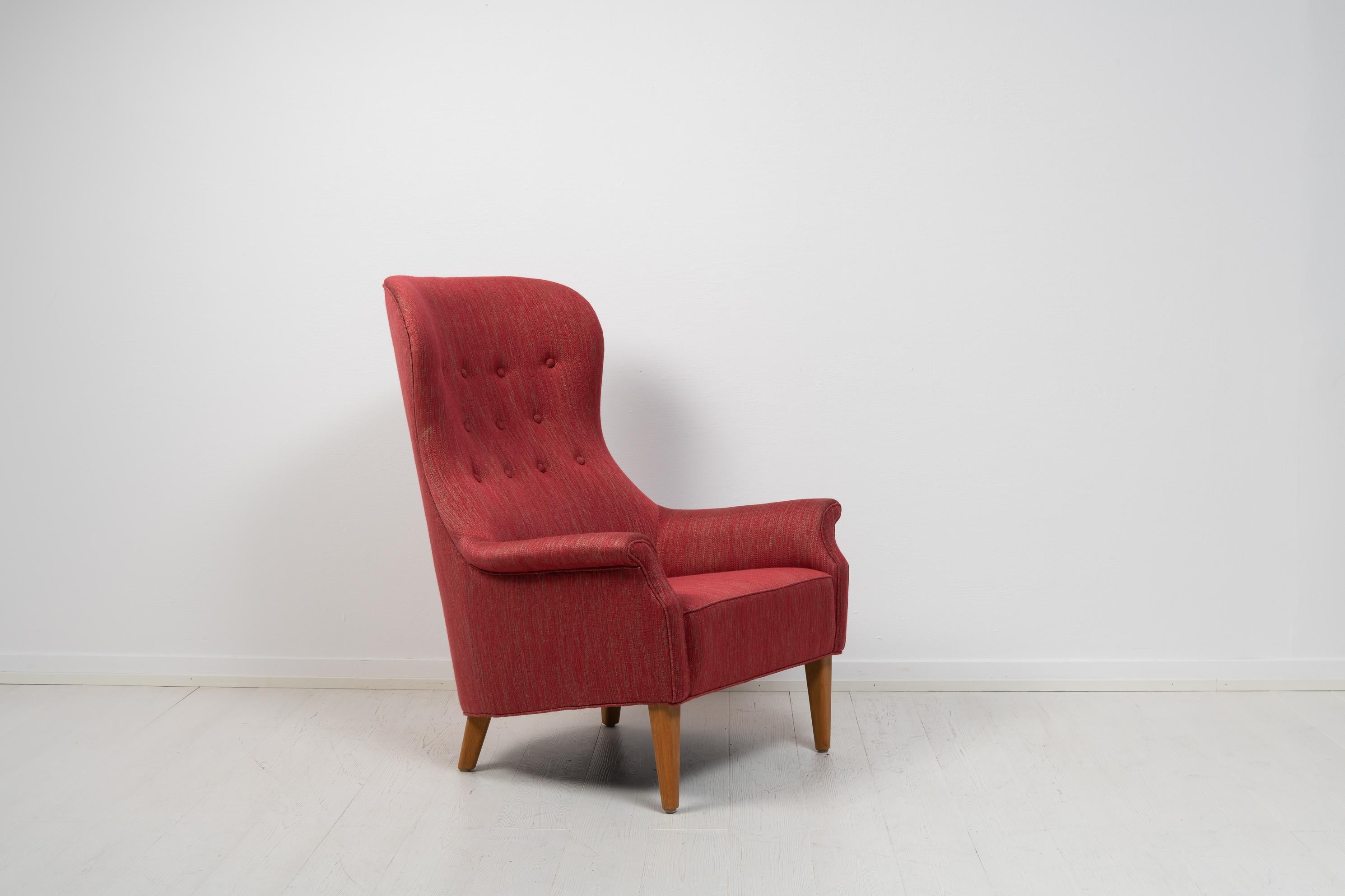 Fabric Mid-Century Modern Carl Malmsten Armchair For Sale