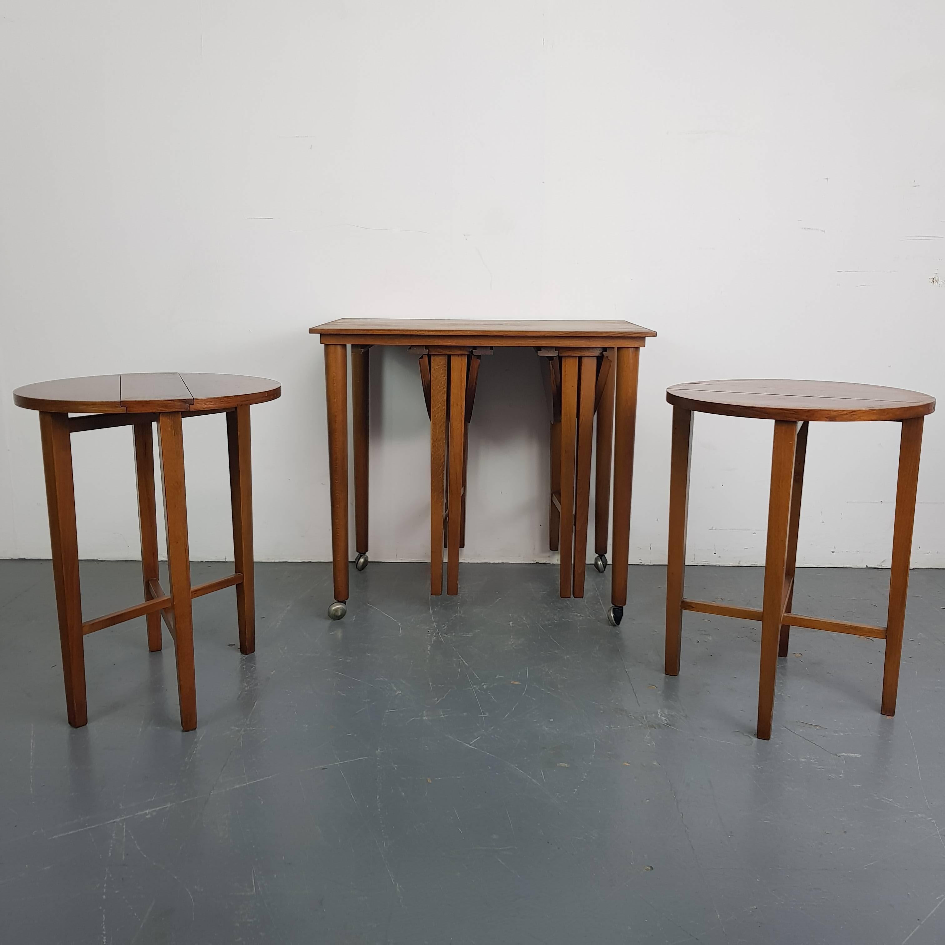 20th Century Mid-Century Modern Carlo Jensen Style Nesting Table Set For Sale