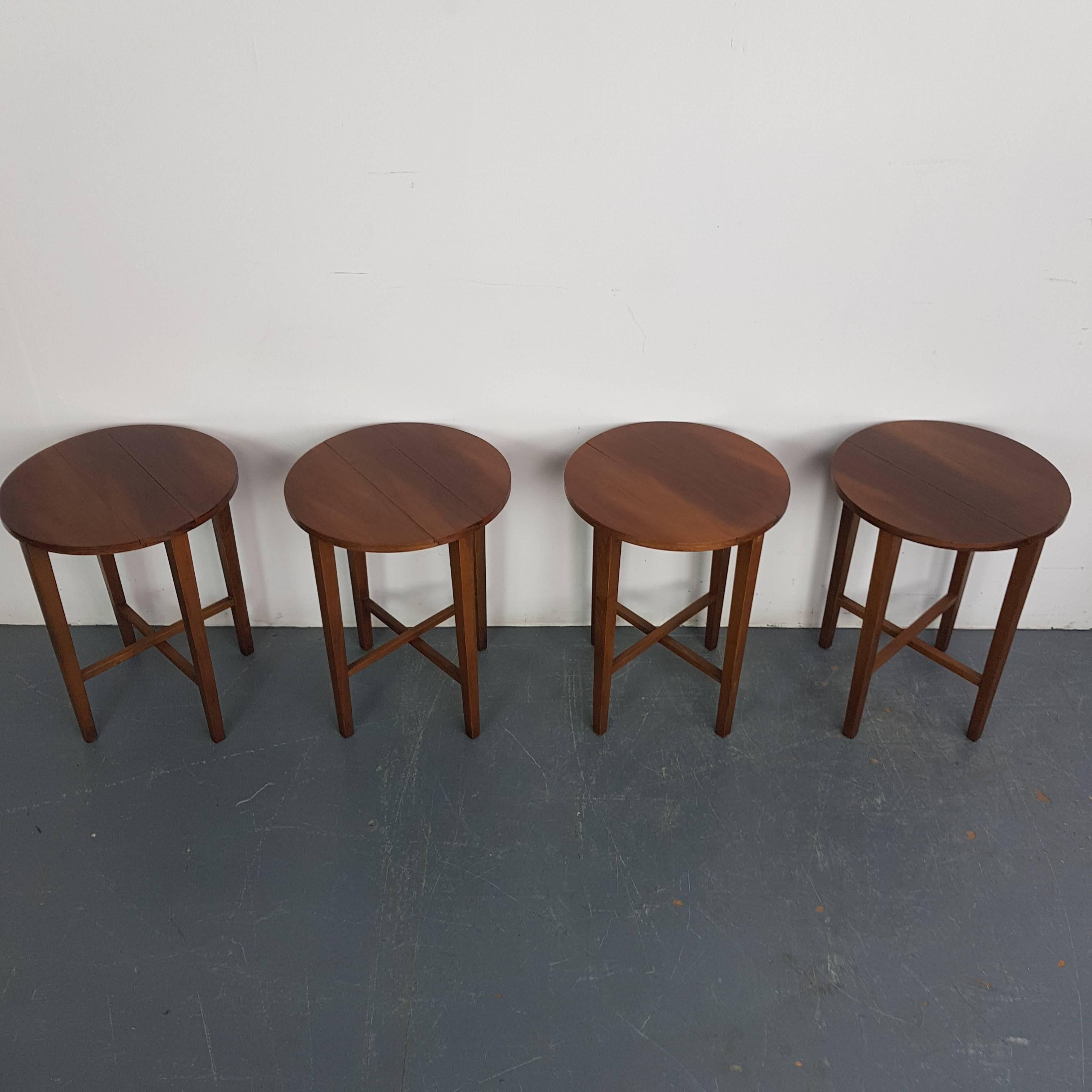 Wood Mid-Century Modern Carlo Jensen Style Nesting Table Set For Sale